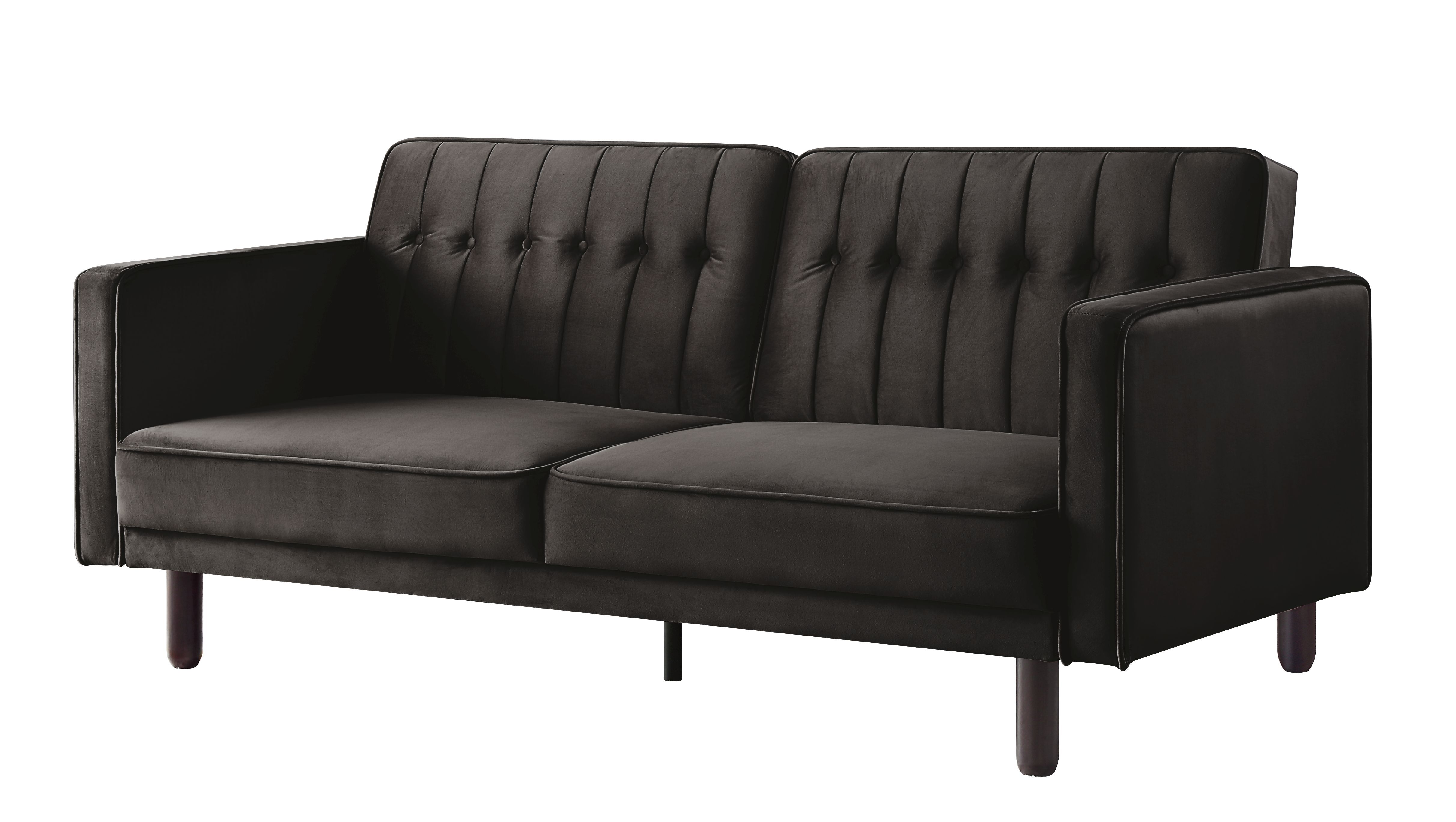 Qinven - Adjustable Sofa - Dark Brown Velvet, dark brown