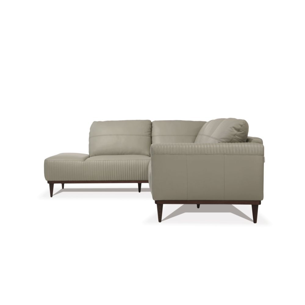 Tampa - 33" Sectional Sofa - Airy Green Leather, green, view 5