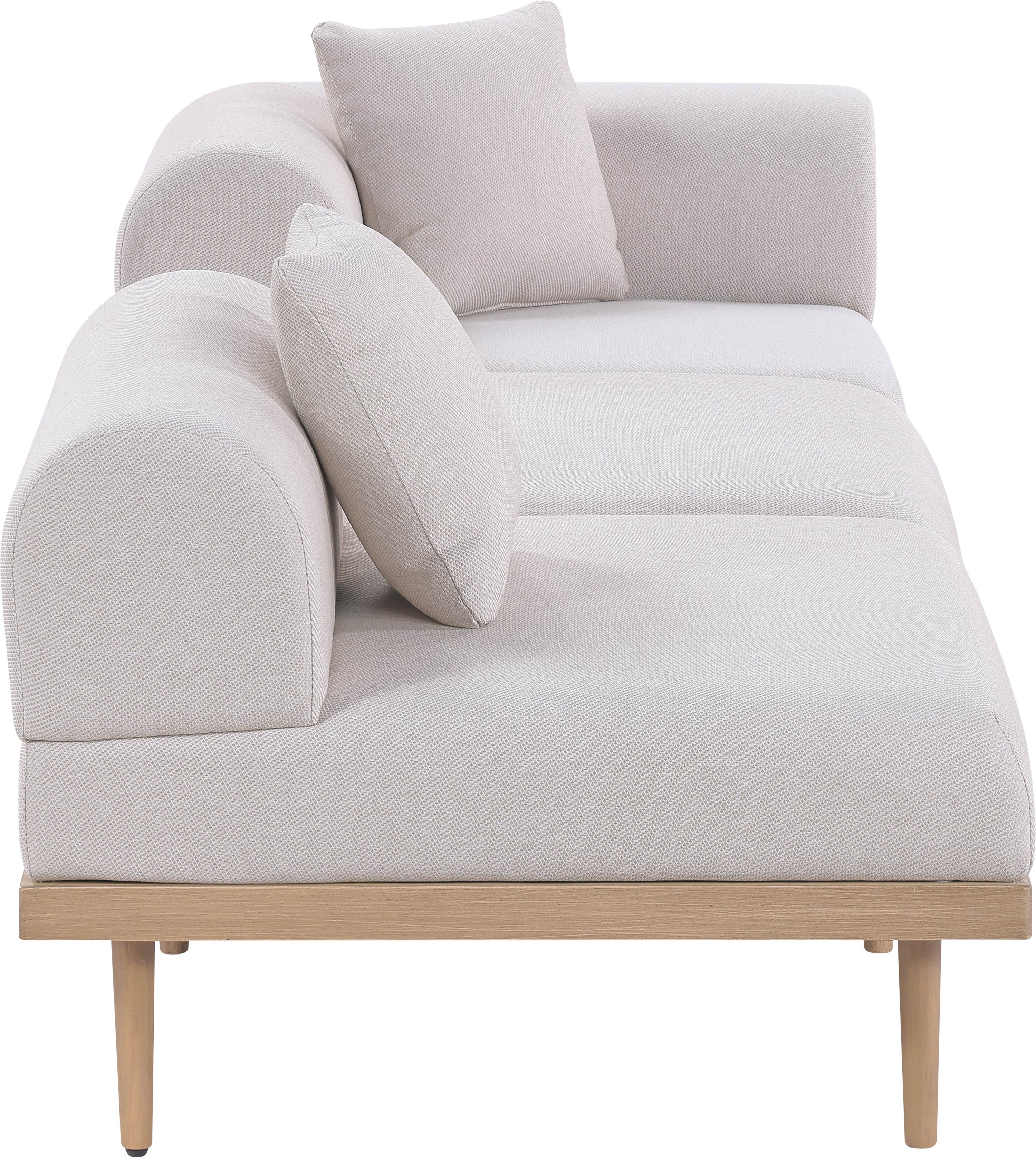 Laguna - 3 Piece Resilient Water Resistant Fabric 106.5" Upholstered Outdoor Patio Modular Sofa - Beige