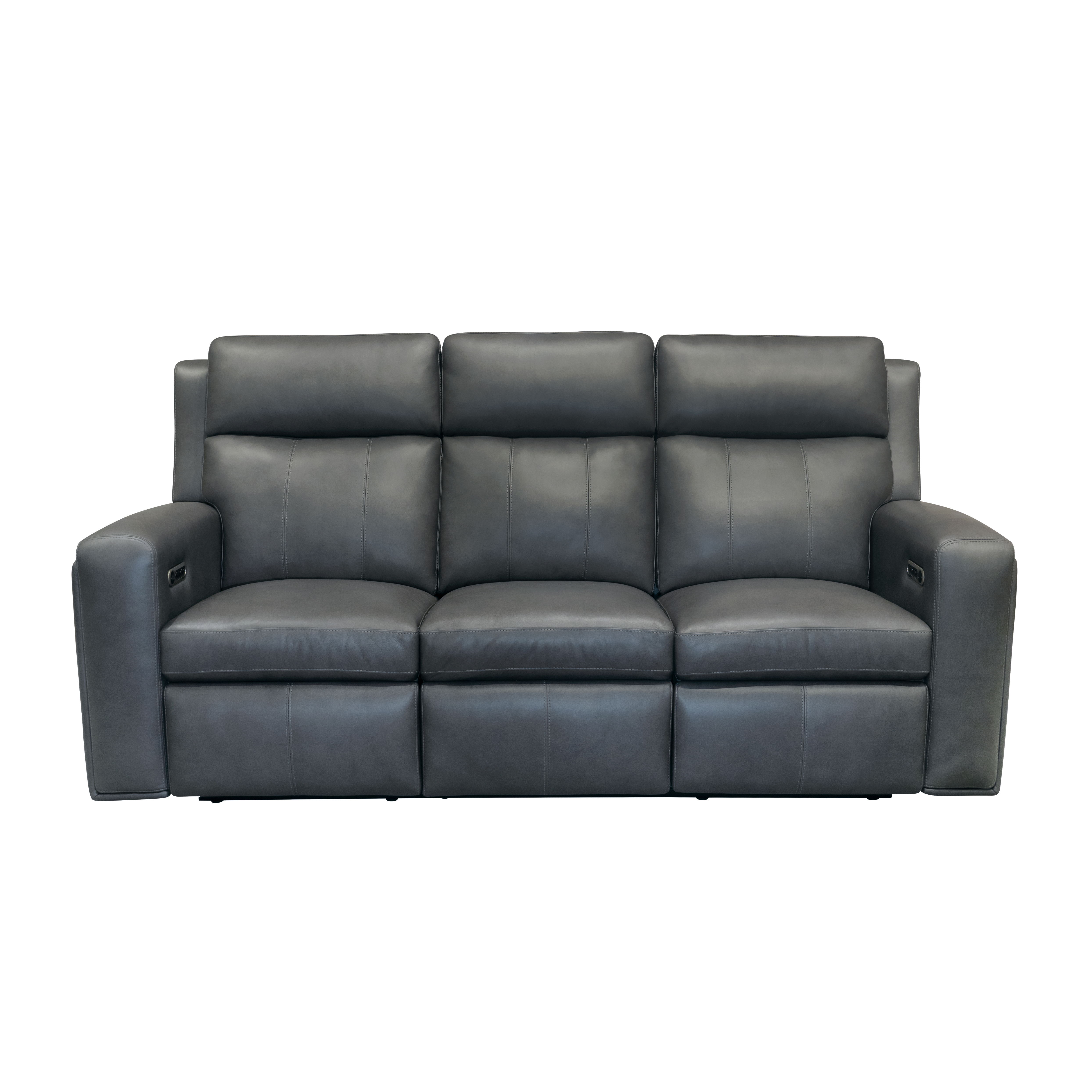 Wyatt - Power Reclining Sofa With Power Headrests & Lumbar - Gunmetal, dark gray, view 4