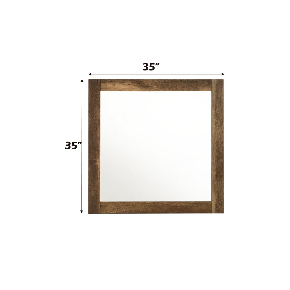 Morales - Mirror - Rustic Oak, light brown, view 3