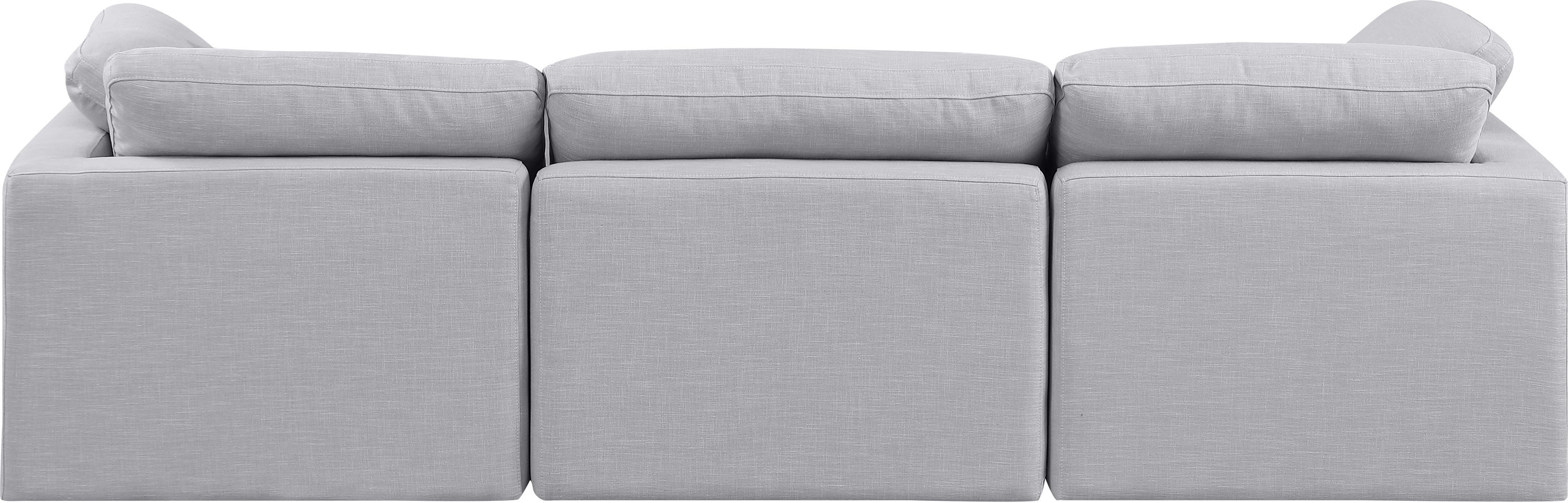Indulge - Linen 3 Piece Modular Sofa - Gray