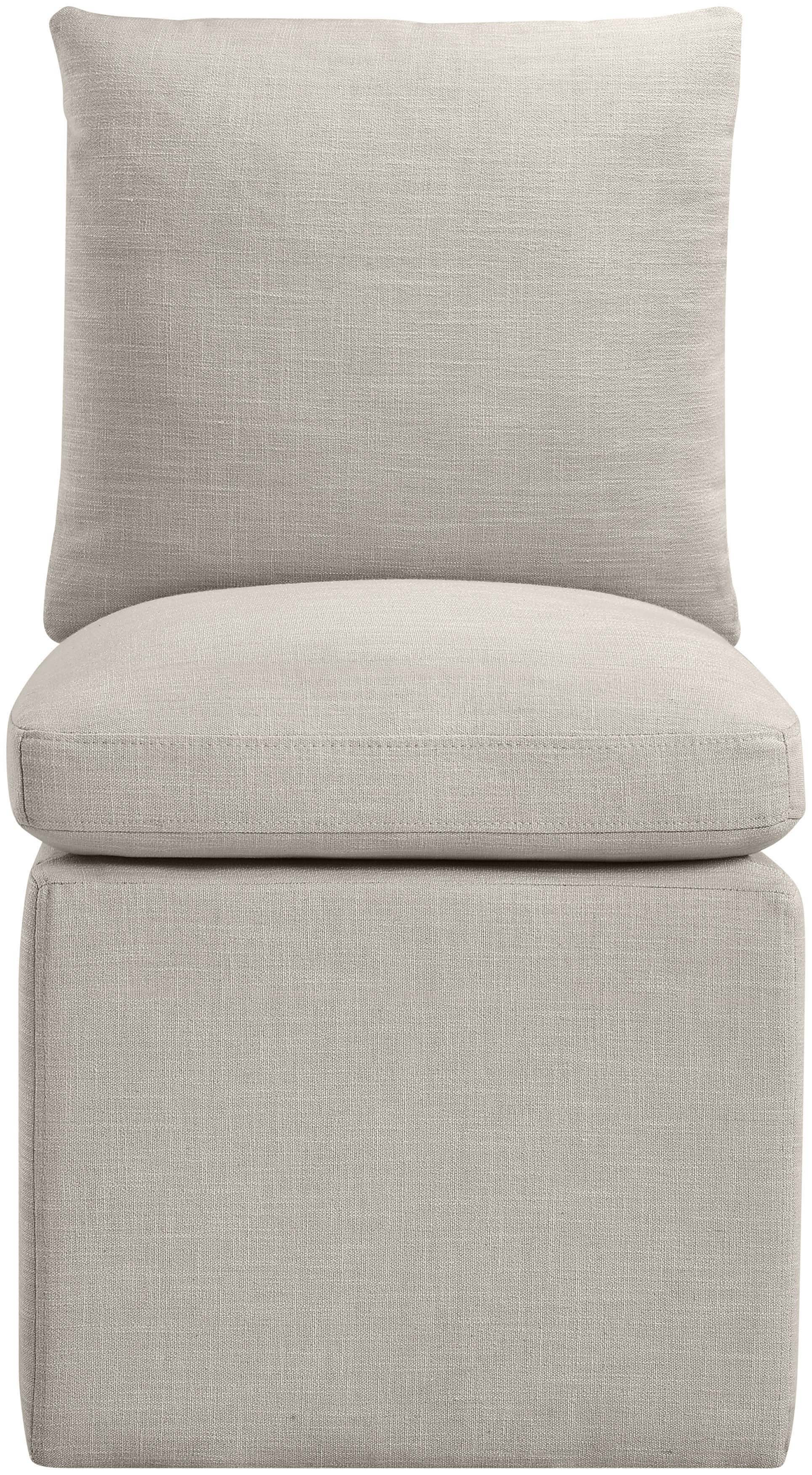 Nelori - Linen Textured Performance Fabric Upholstered Dining Chair (Set of 2) - Beige