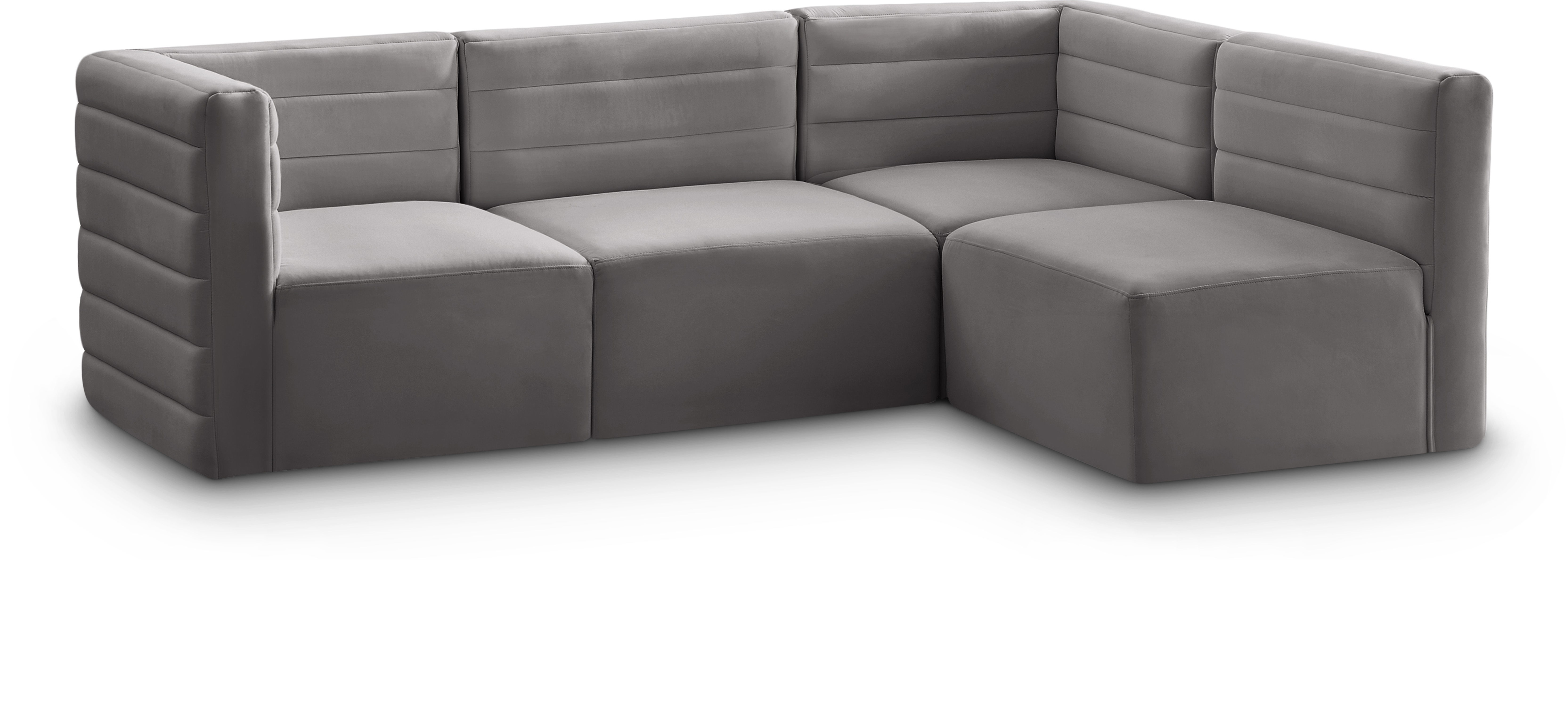 Quincy - 4 Piece Modular Sectional - Gray