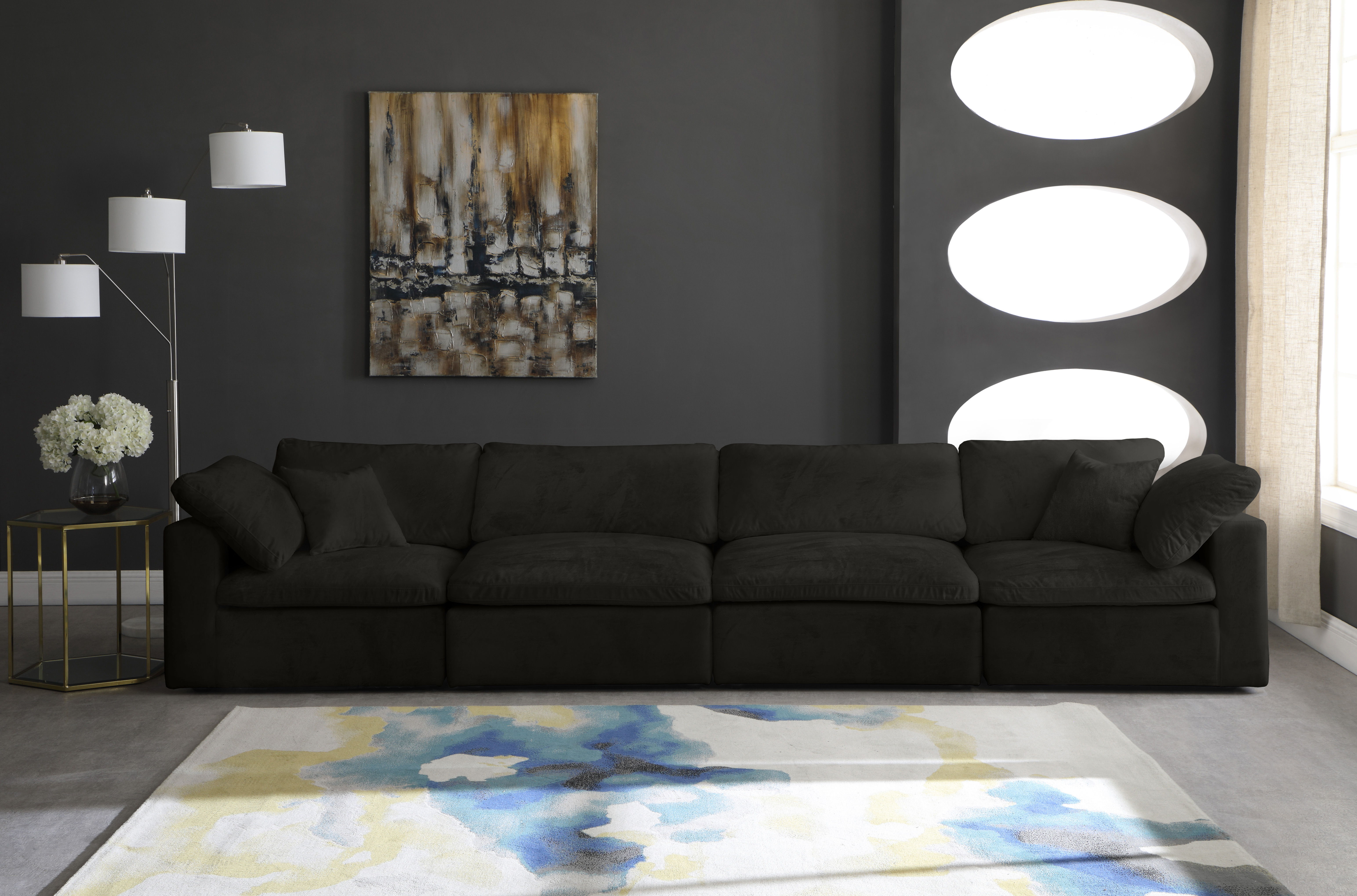 Cozy - Modular 4 Piece Sofa - Black