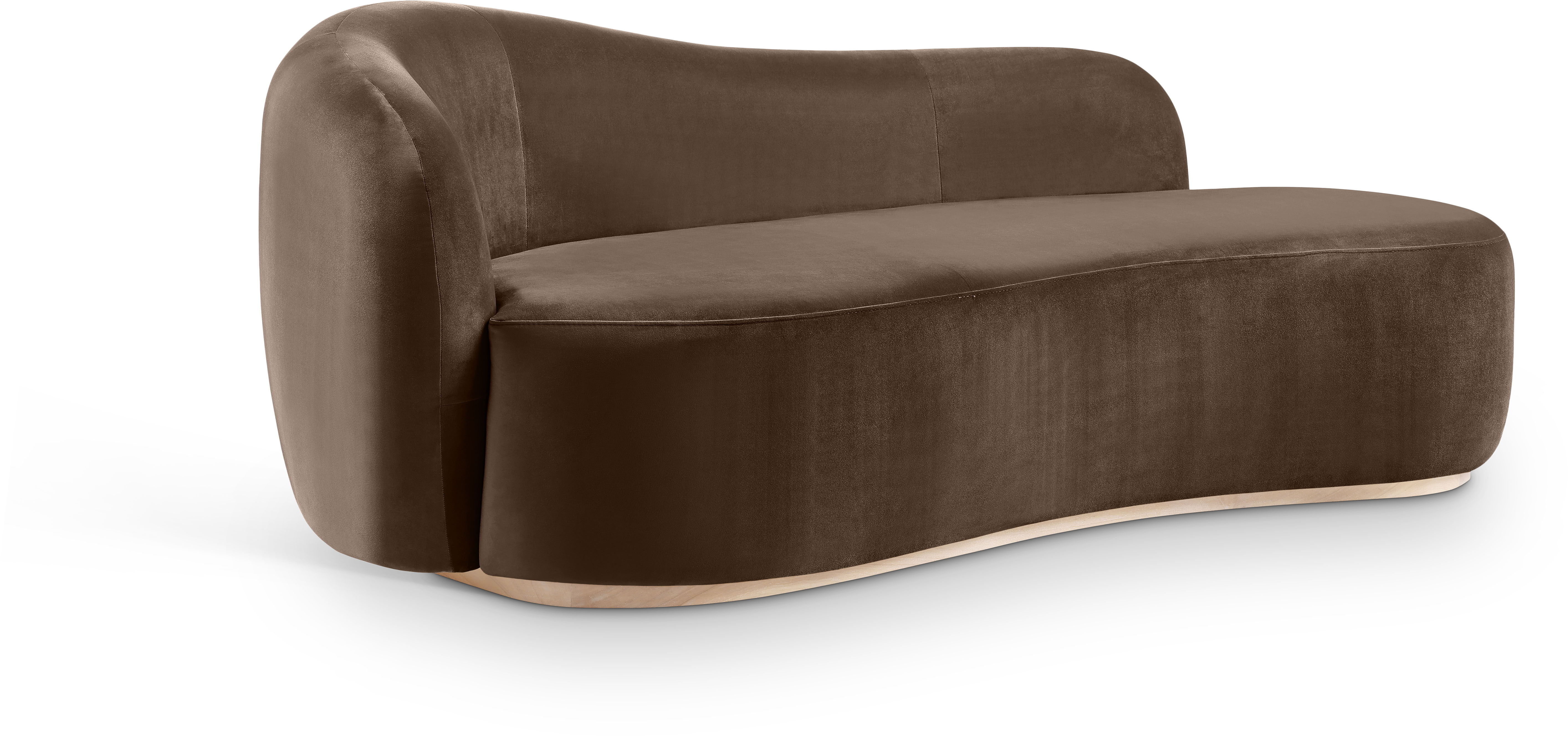 Gustavo - Velvet Upholstered Chaise - Brown