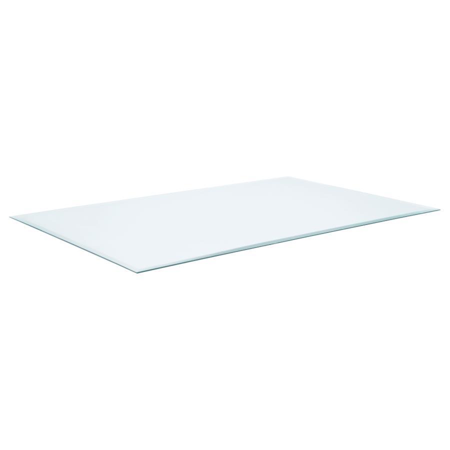 8mm Rectangular Clear Tempered Glass Top - Clear