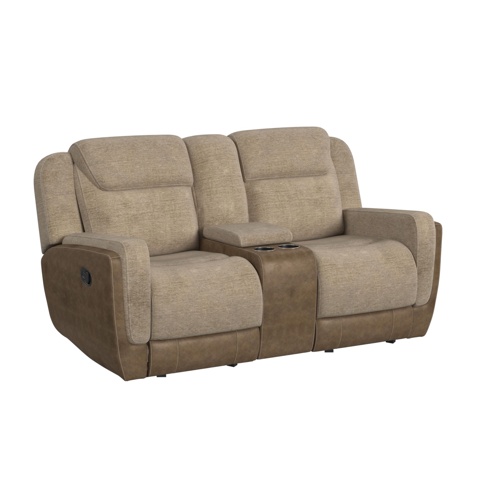 Hornet - Motion Glider Loveseat With Console - Rancho Beige