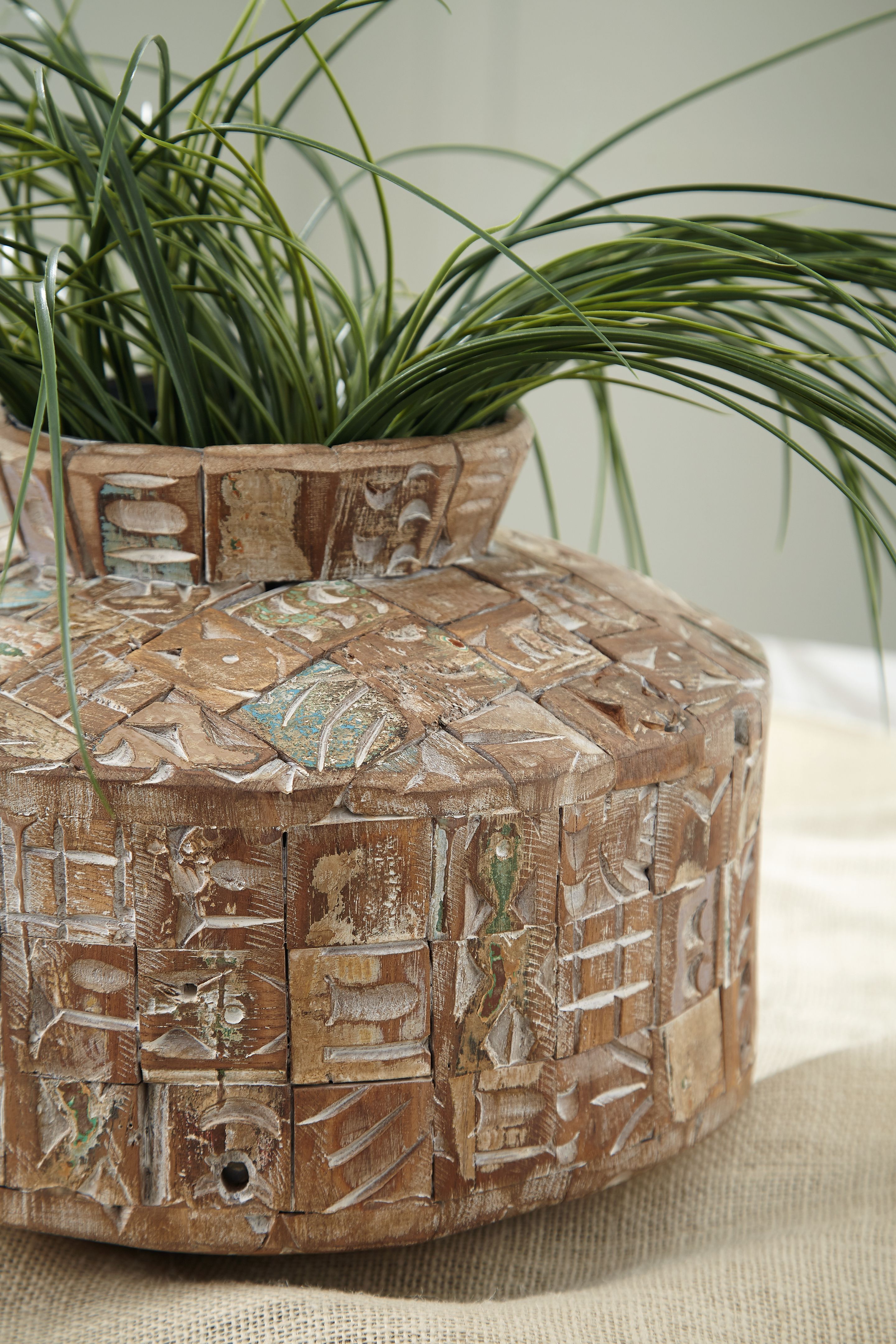 Meltland - Vase - Square - Natural / Black, beige, view 4