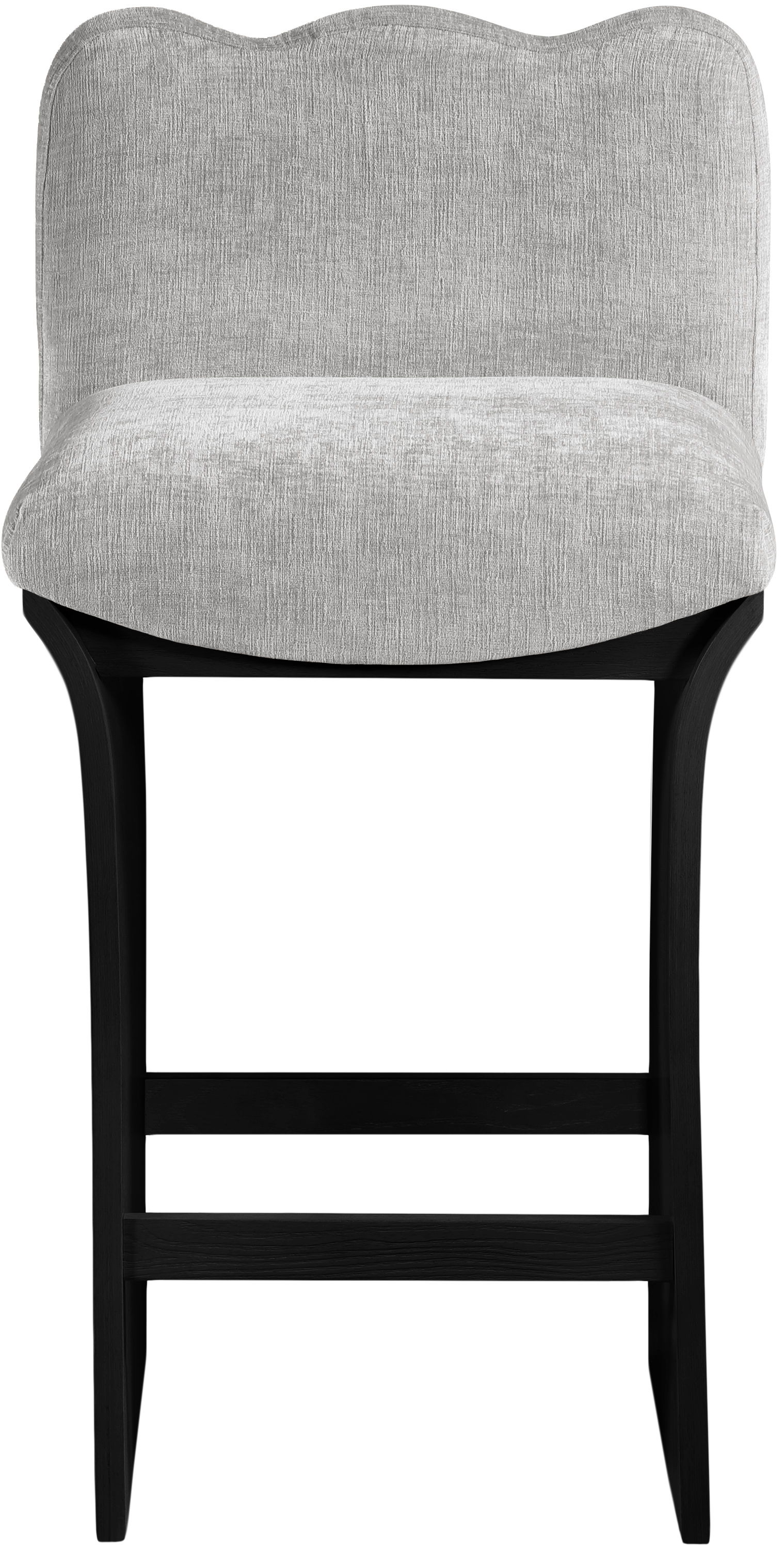 Shaw - Chenille Fabric Upholstered Counter Stool - Gray
