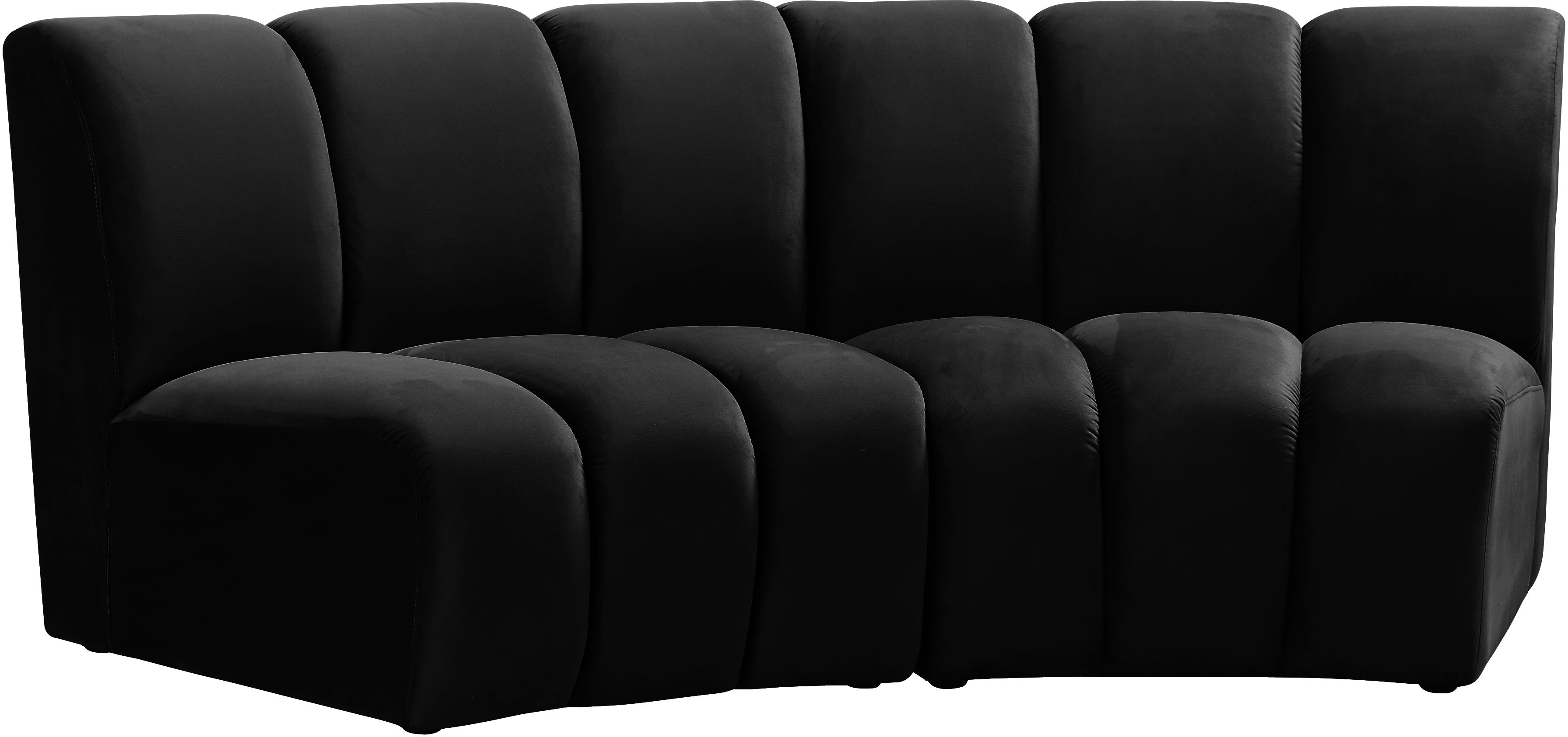 Infinity - 2 Piece Fabric Modular Sectional - Black