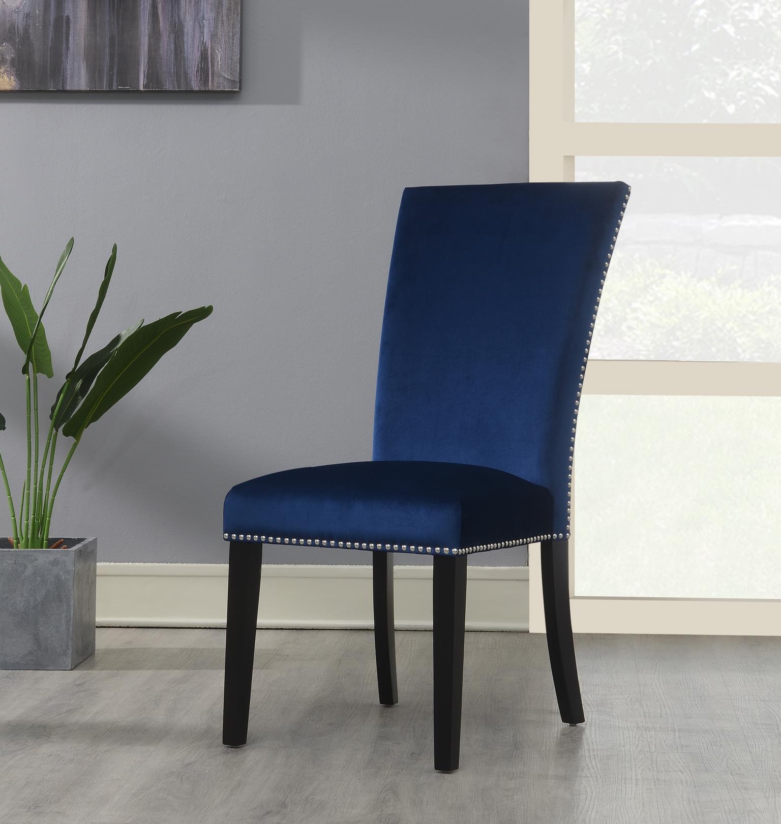 D135 - Velvet Dining Chair (Set of 2) - Blue