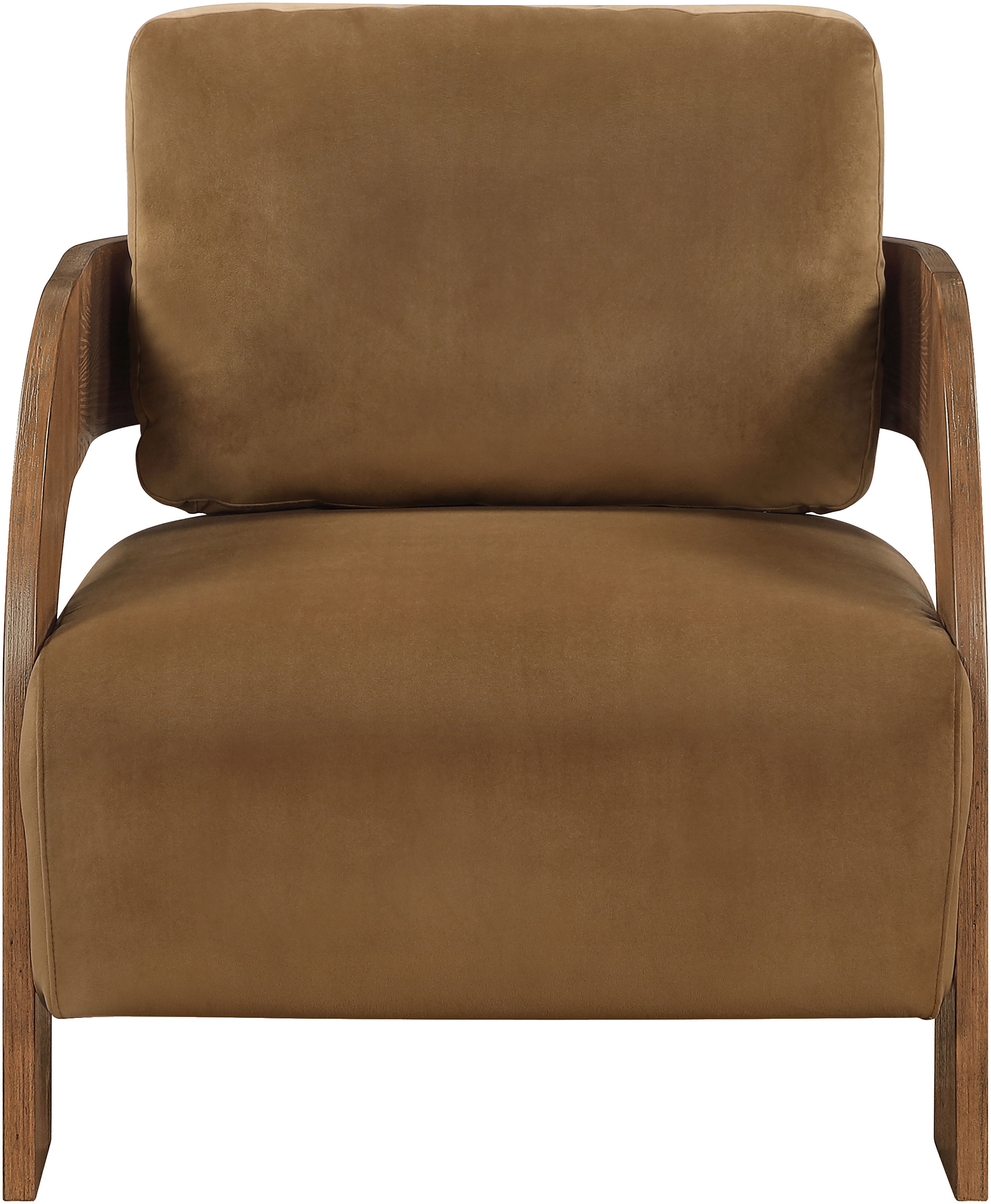 Cedra - Velvet Performance Fabric Upholstered Accent Chair - Saddle / Brown