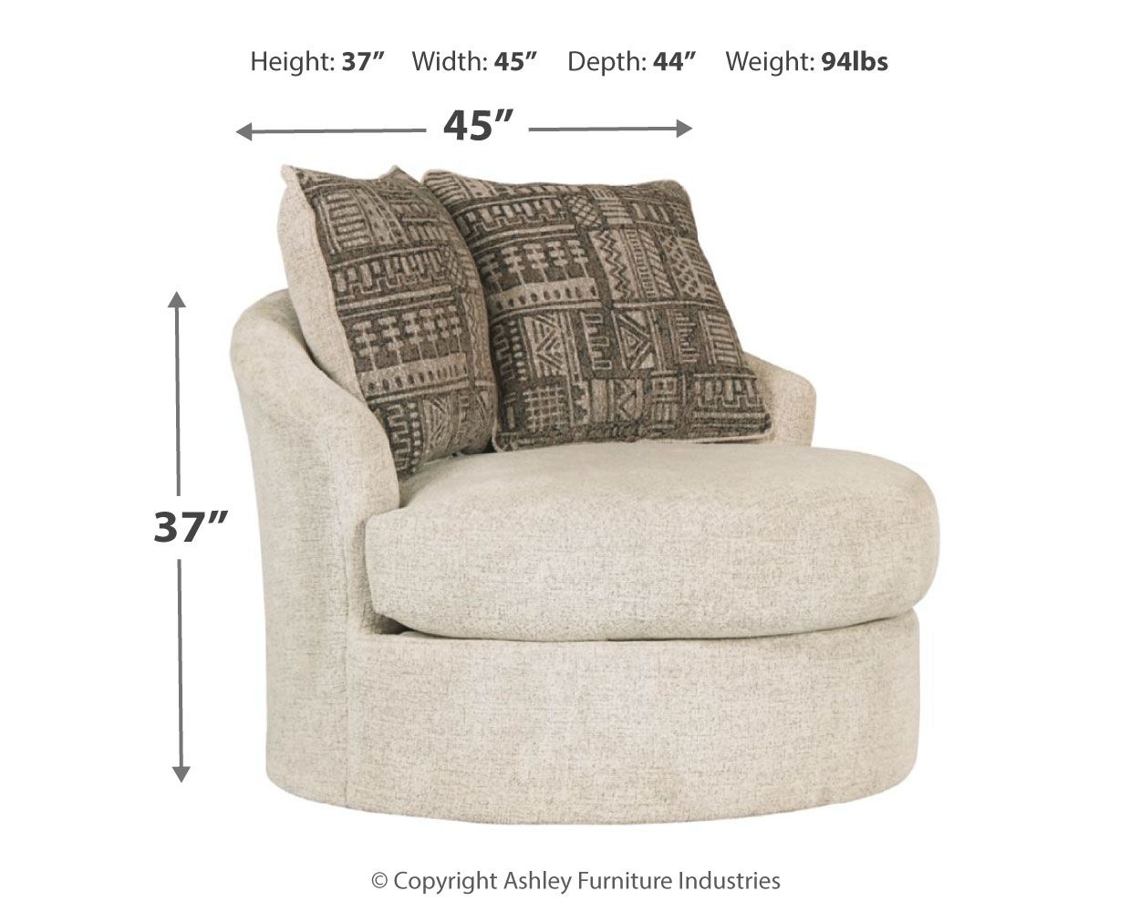 Ashley Furniture Soletren - Swivel Accent Chair - Stone - Image 5