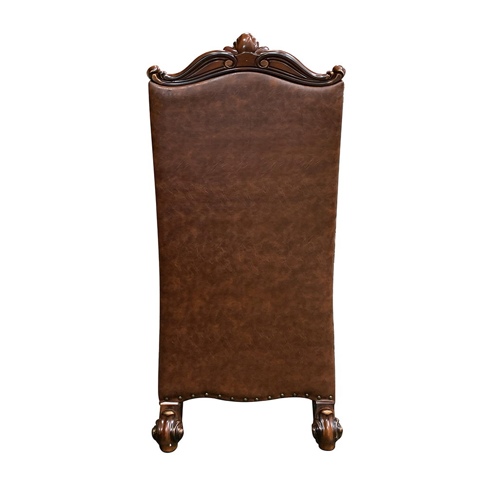 Versailles - Side Chair (Set of 2) - Two Tone Light Brown Synthetic Leather /Fabric & Cherry Oak, dark brown, view 3