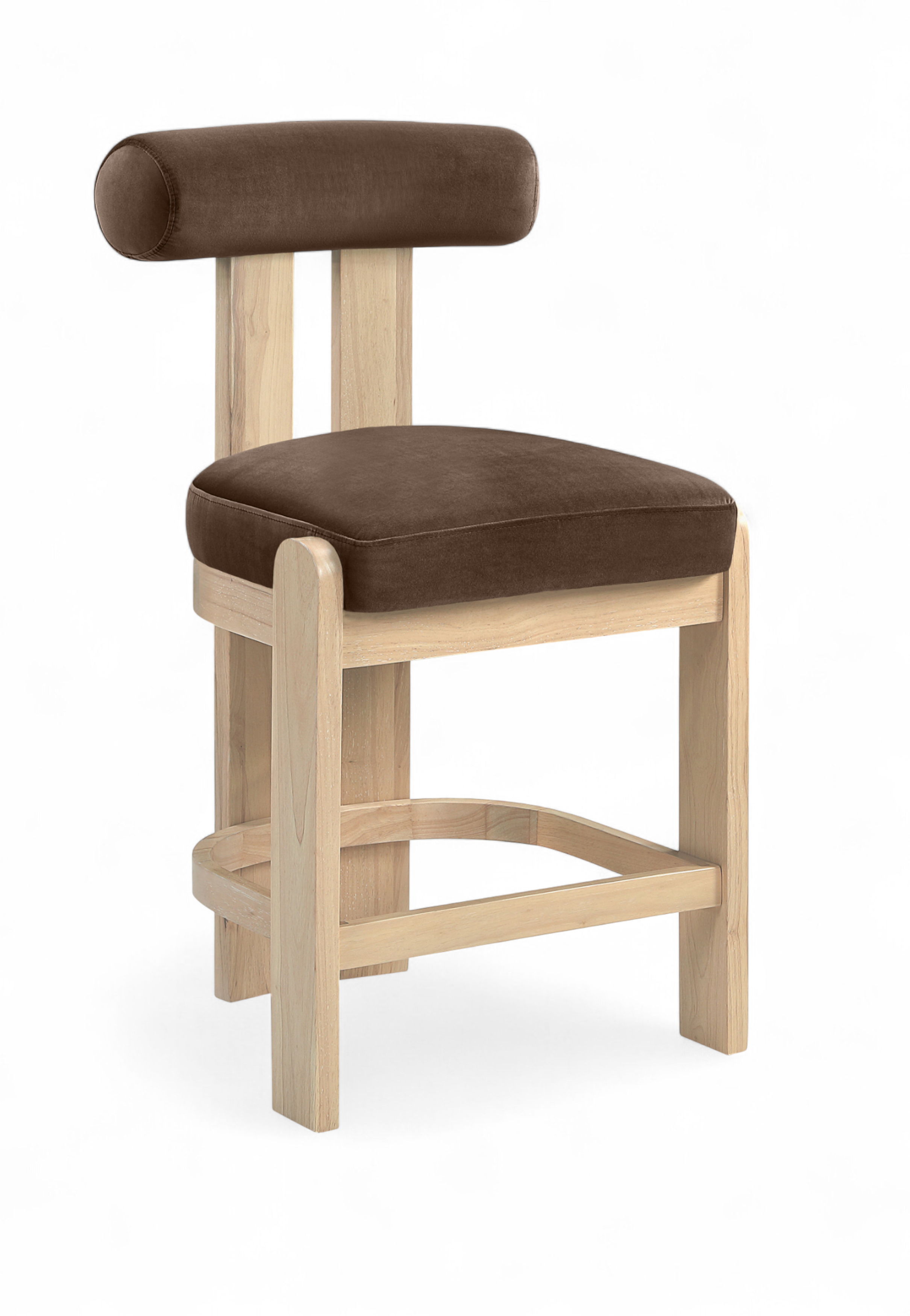 Arienzo - Velvet Performance Fabric Upholstered Counter Stool (Set of 2) - Brown