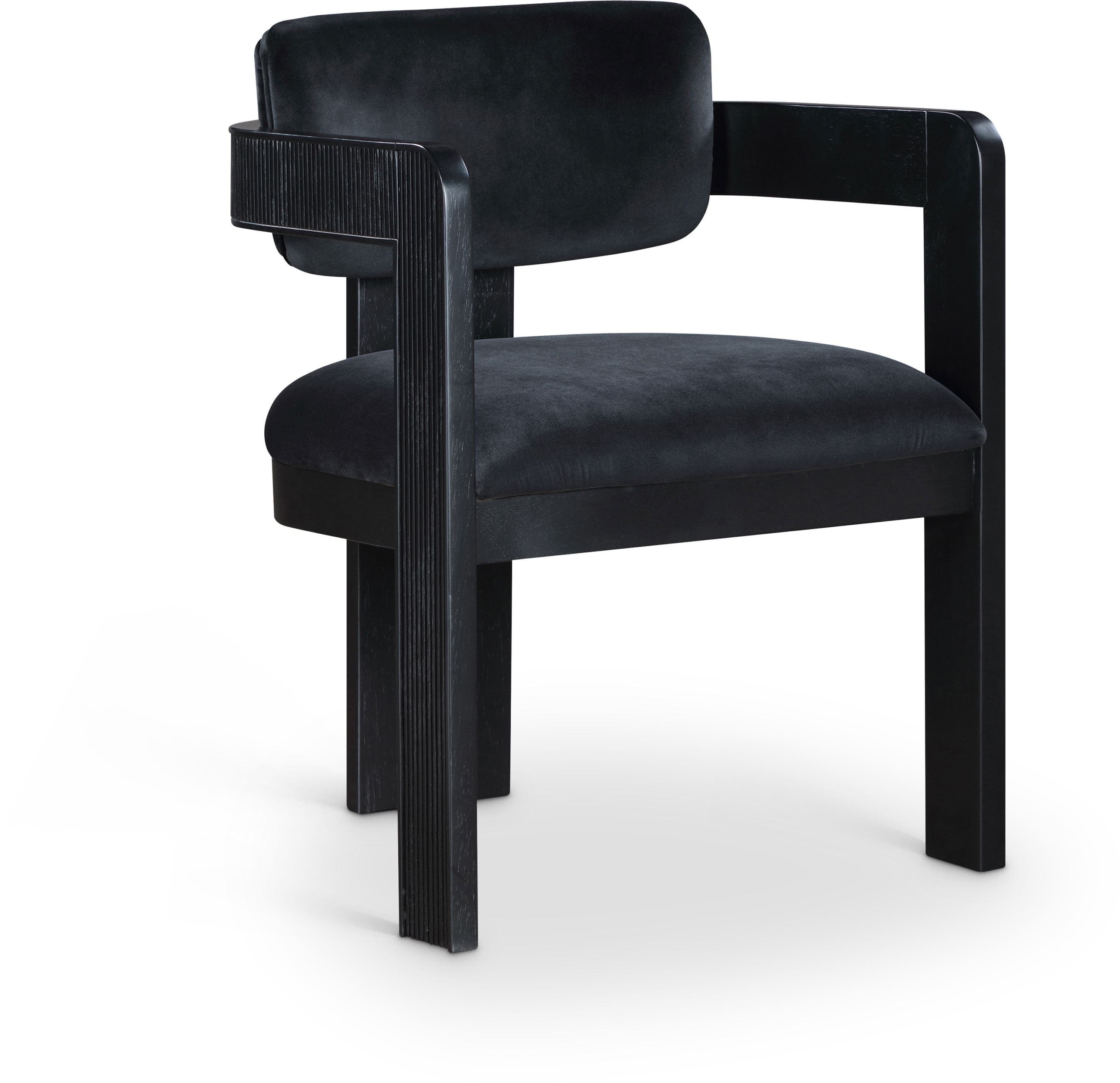 Sacha - Velvet Dining Chair With Black Base (Set of 2) - Black