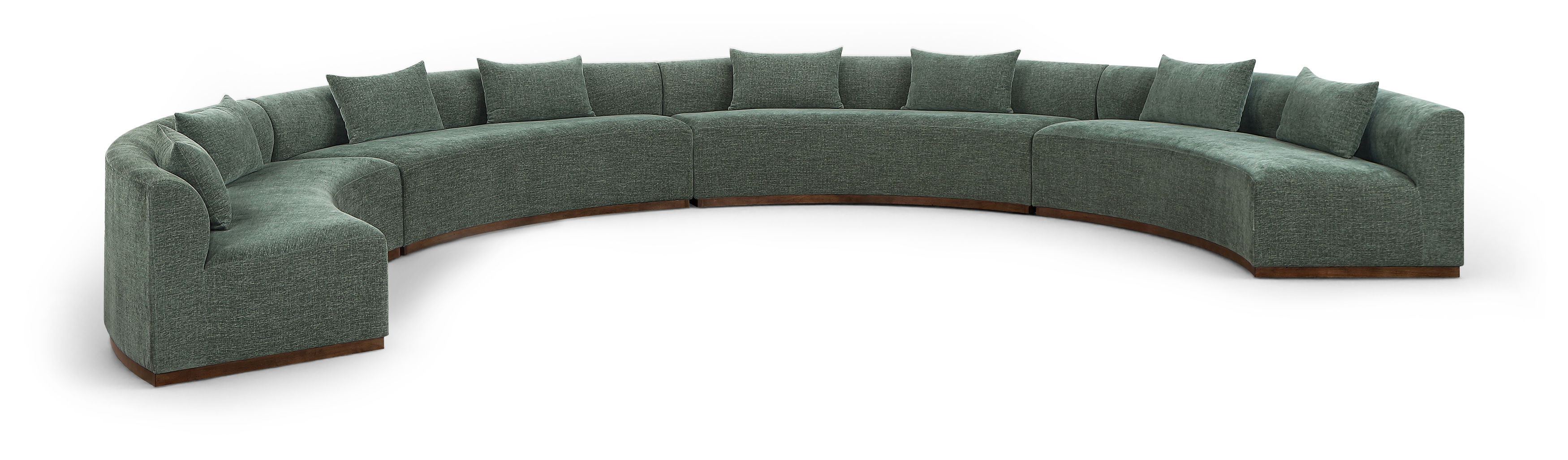 Avanti - 225.25" Chenille Fabric Upholstered 4 Piece Modular Sectional - Olive