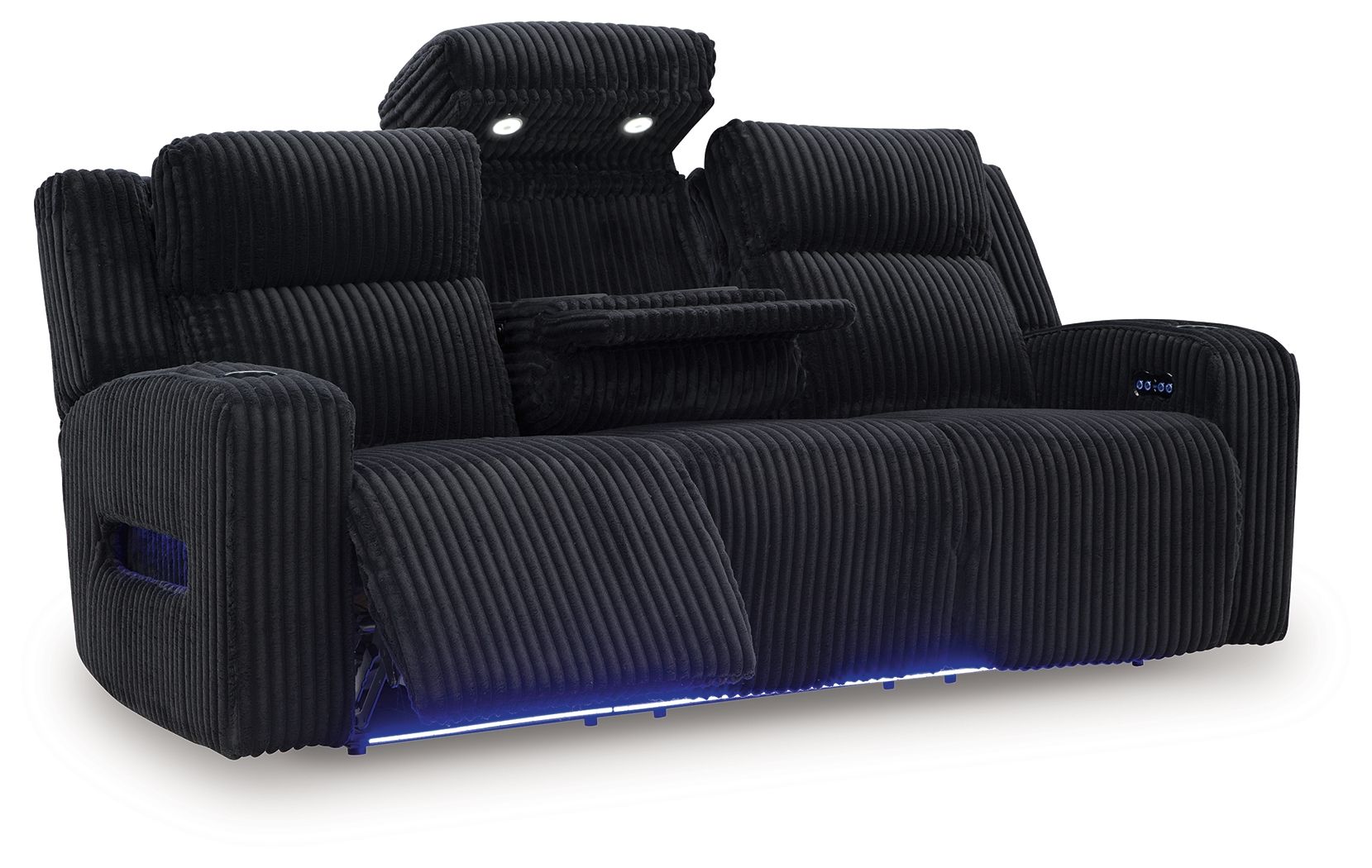 Forest Lake - Power Reclining Sofa With Adj Headrest - Black