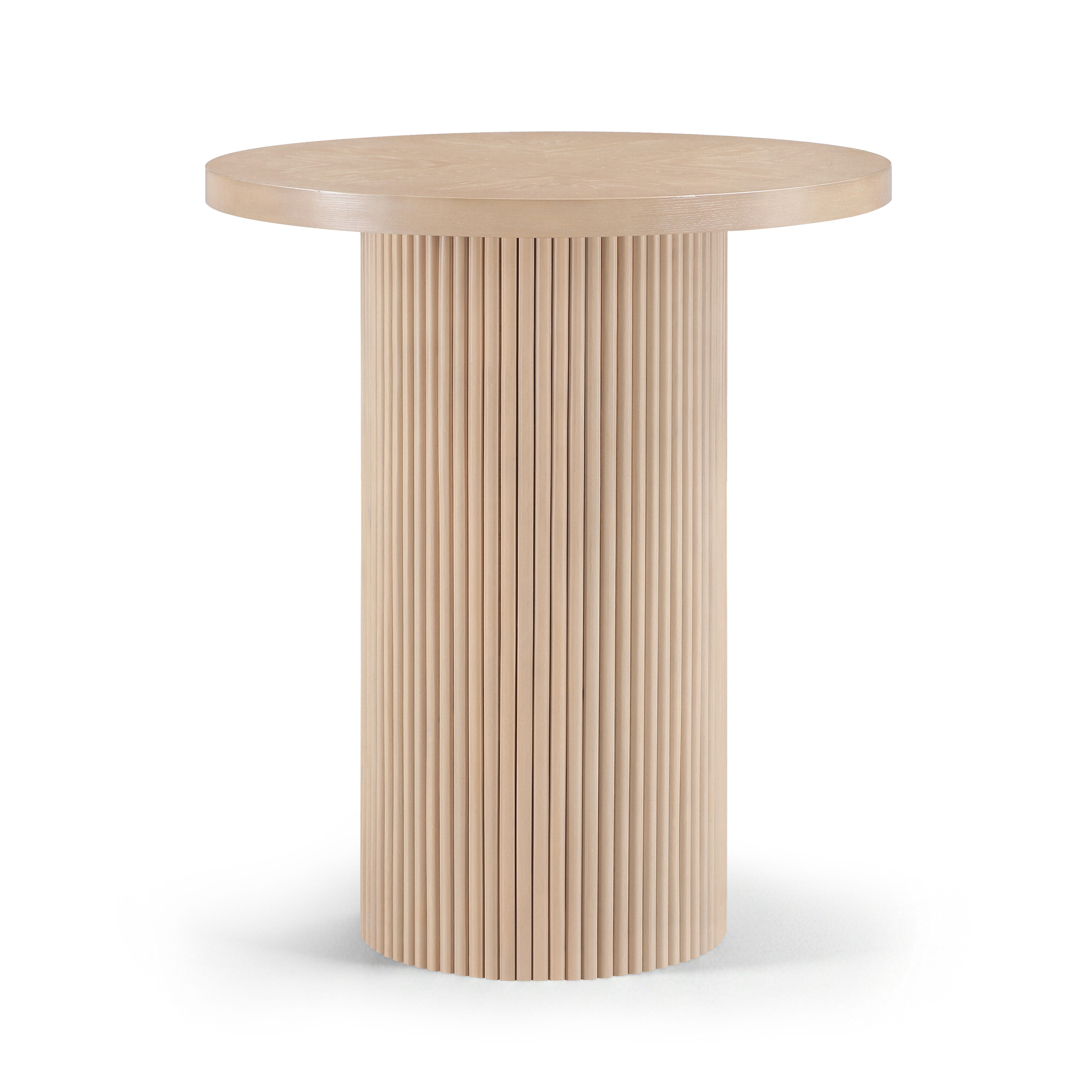 Belinda - Oak Veneer And Solid Wood Round Bar Height Table - Natural