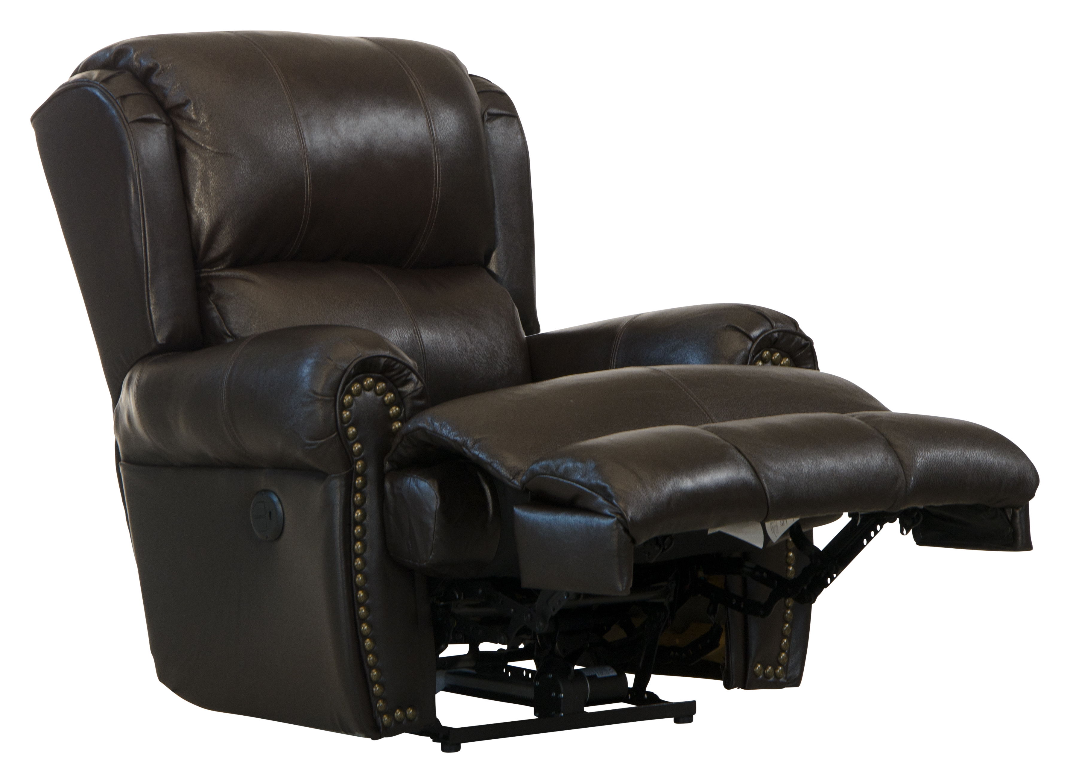 Duncan - Leather Power Deluxe Lay Flat Recliner - Dark Brown