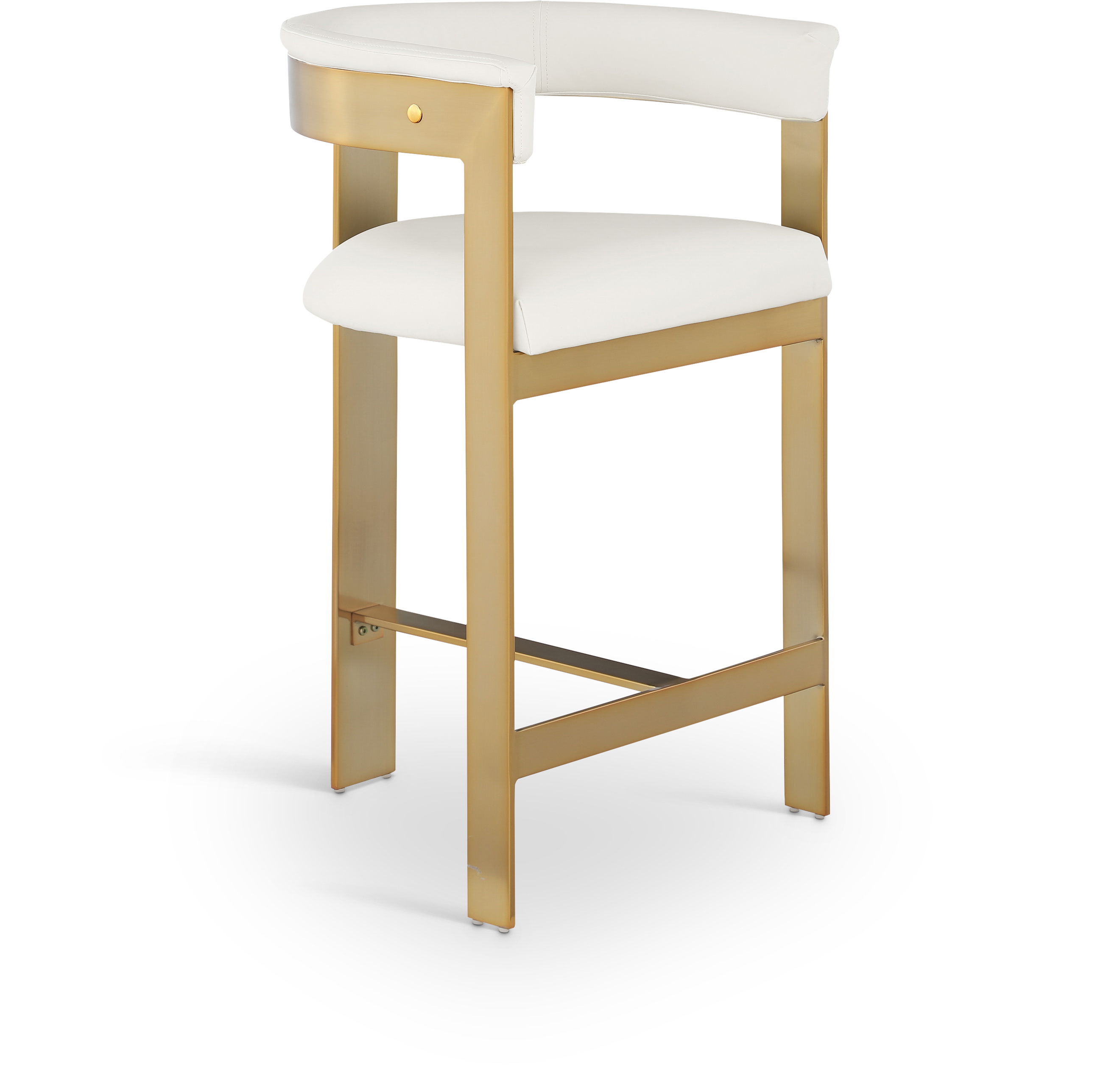 Romeo - Faux Leather Counter Stool With Gold Base (Set of 2) - Cream