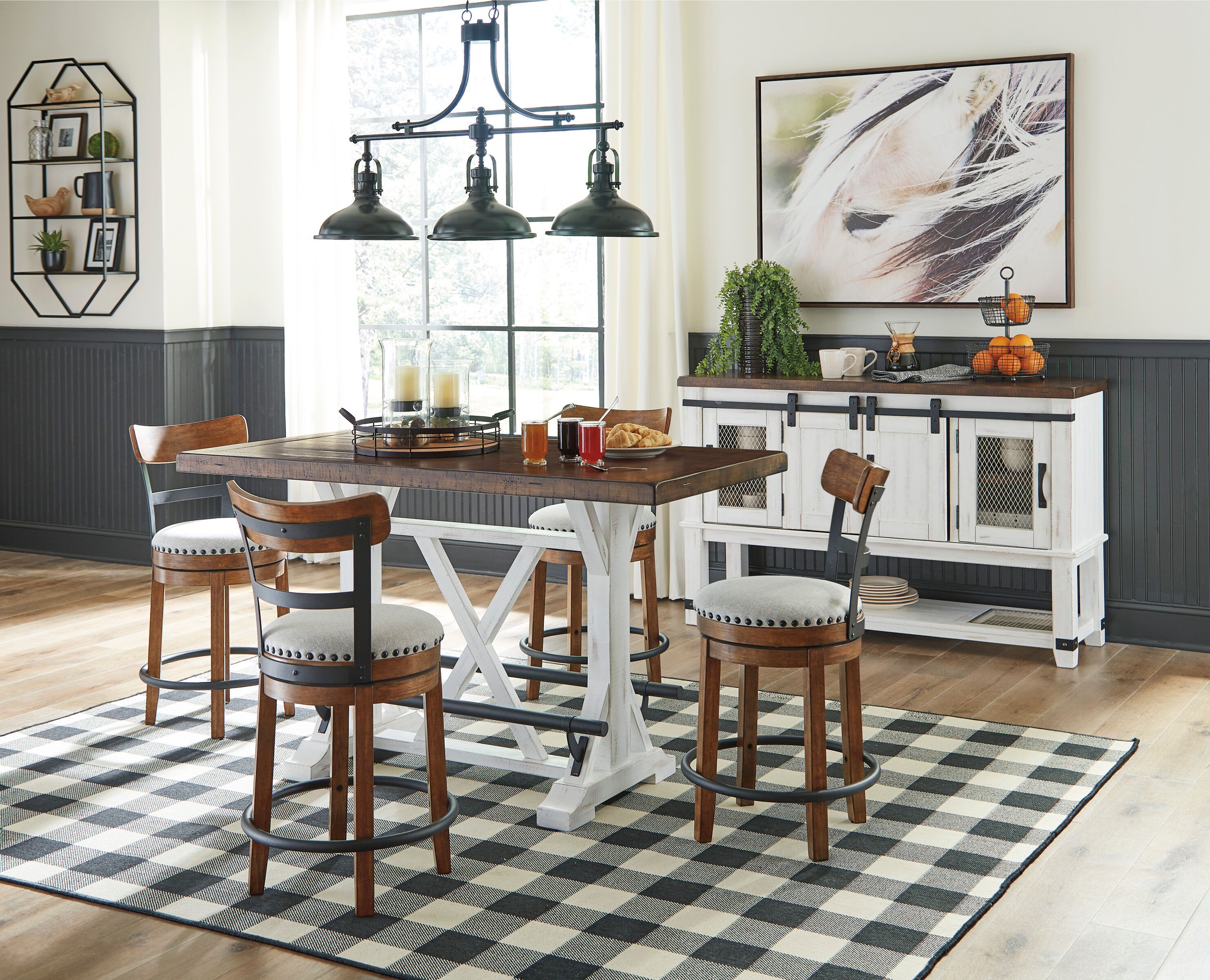 6 Pc · Counter Table, 4 Counter Barstools, Server