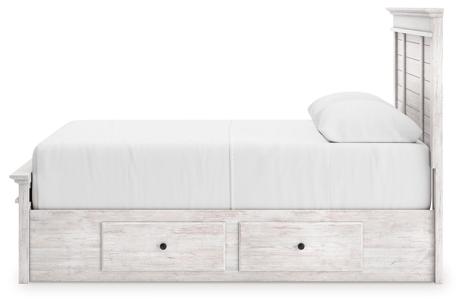 Ashley Furniture Makidern - Queen Panel Storage Bed With 2 Under Bed Storage Units - Whitewash - Image 7