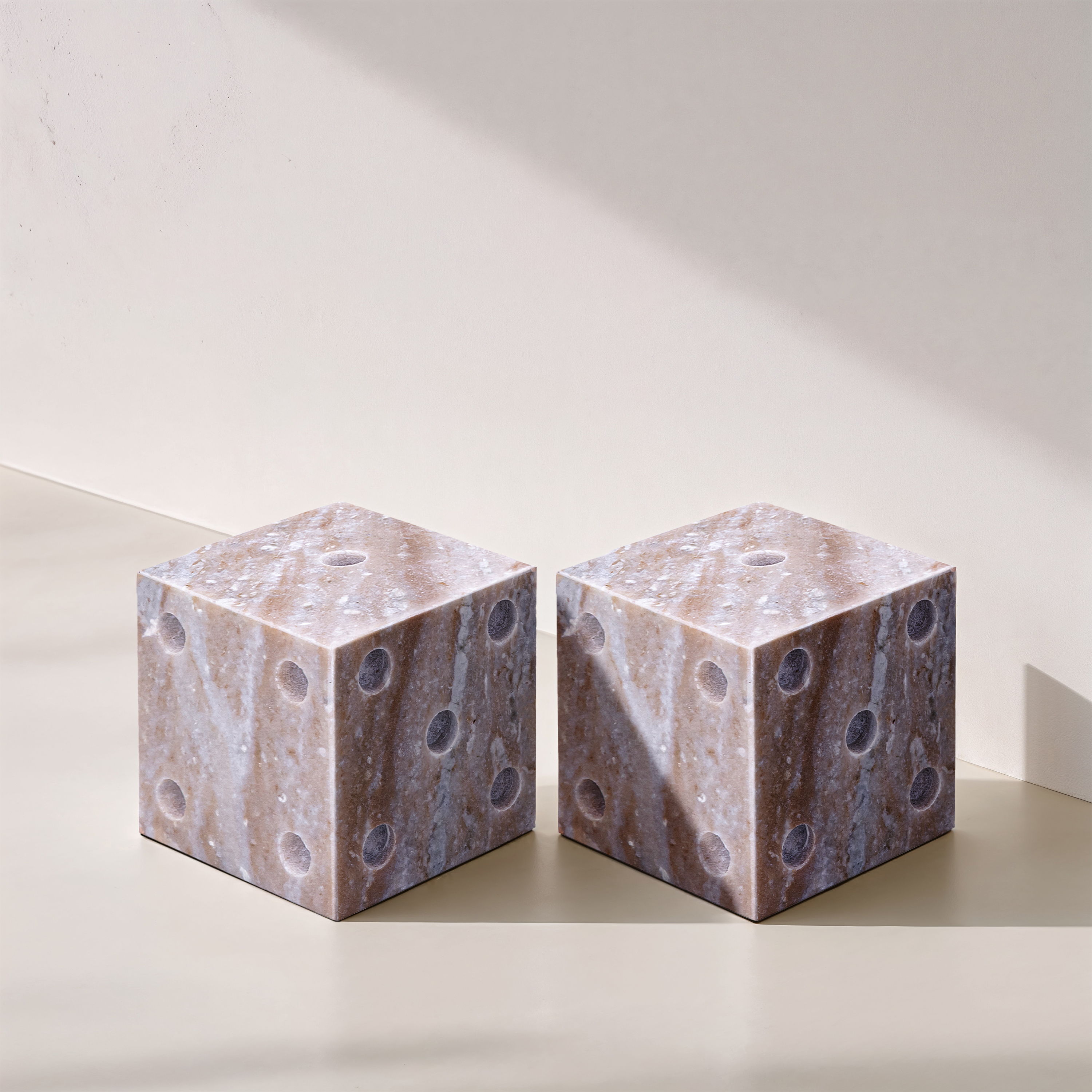 Dice - Marble Decorative - Brown