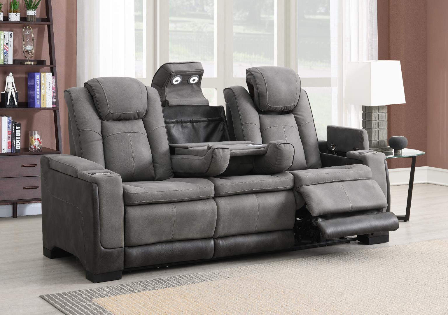 U77 - 3 Piece Living Room Set (Power Reclining Sofa & Power Reclining Loveseat, Power Reclining Chair) - Gray