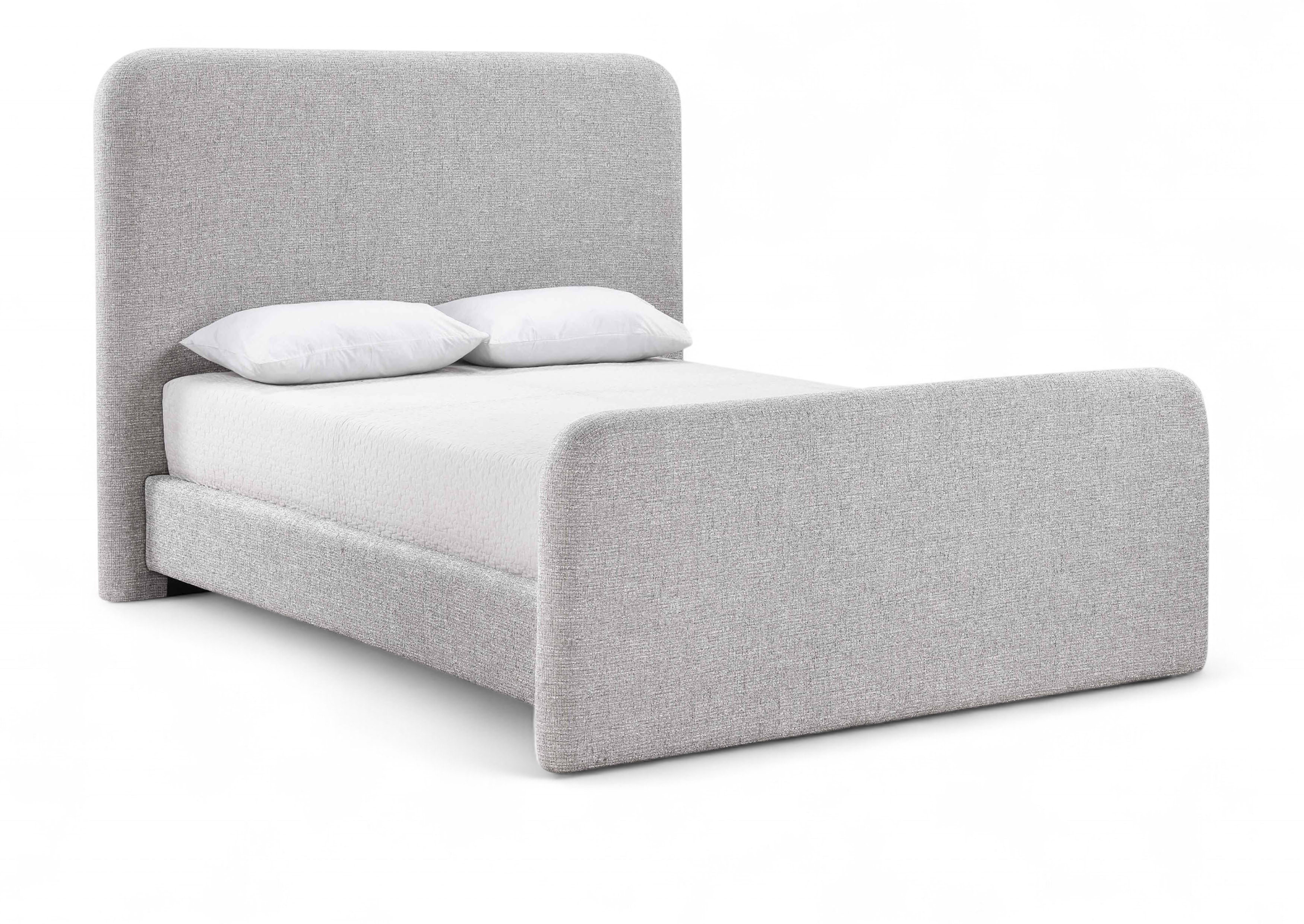 Fira - Linen Textured Fabric Upholstered Full Bed - Gray