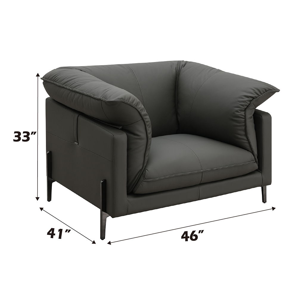 Tadi - Chair - Black Top Grain Leather, black, view 4