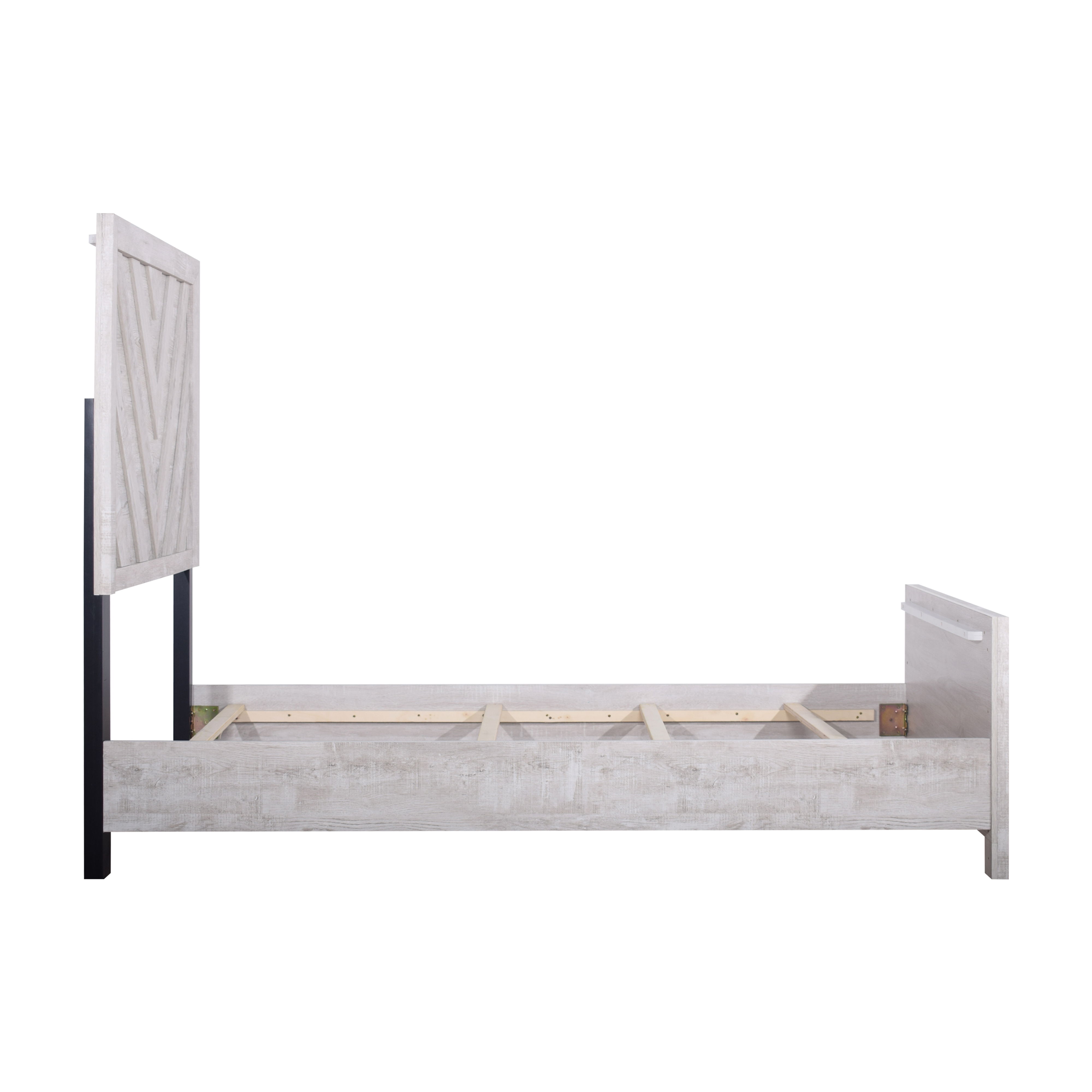 Biscayne - 3/3 Twin Size Complete Bed - Gray