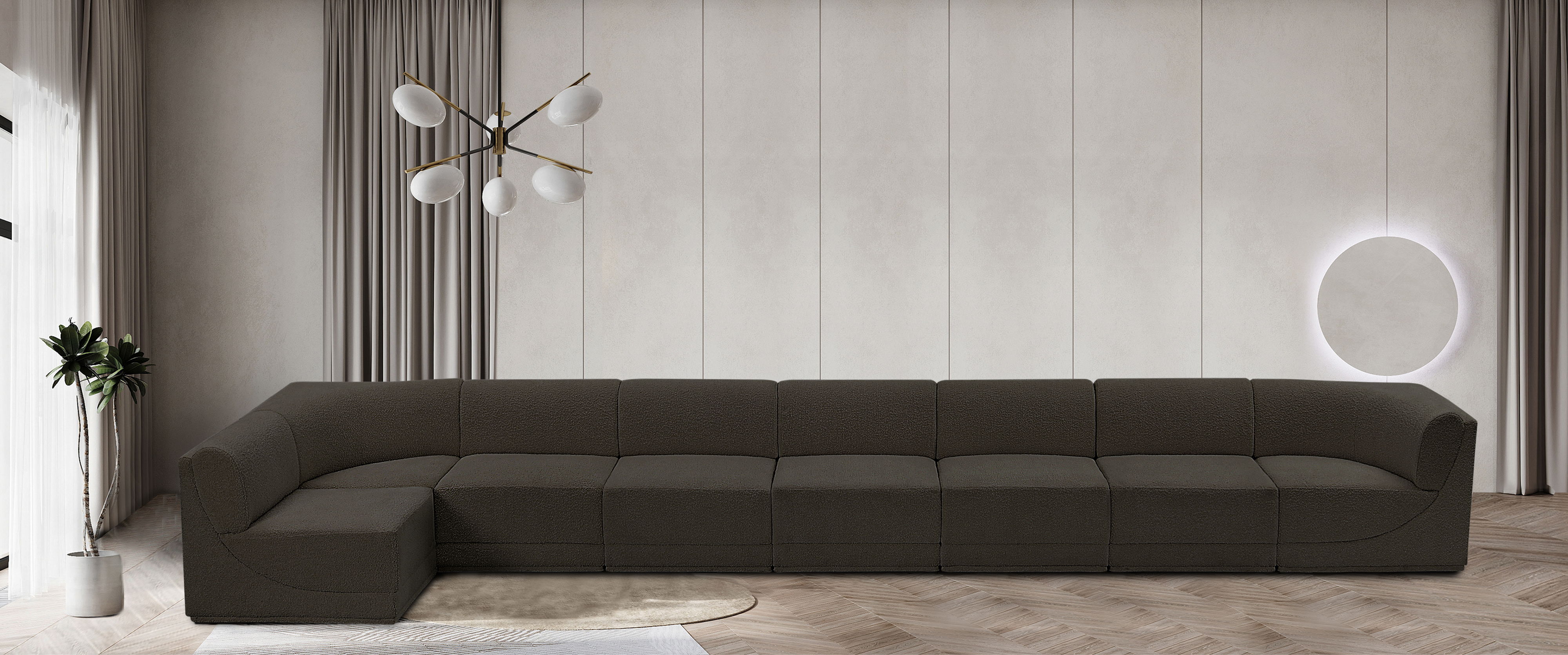 Ollie - 8 Piece Modular Sectional - Brown