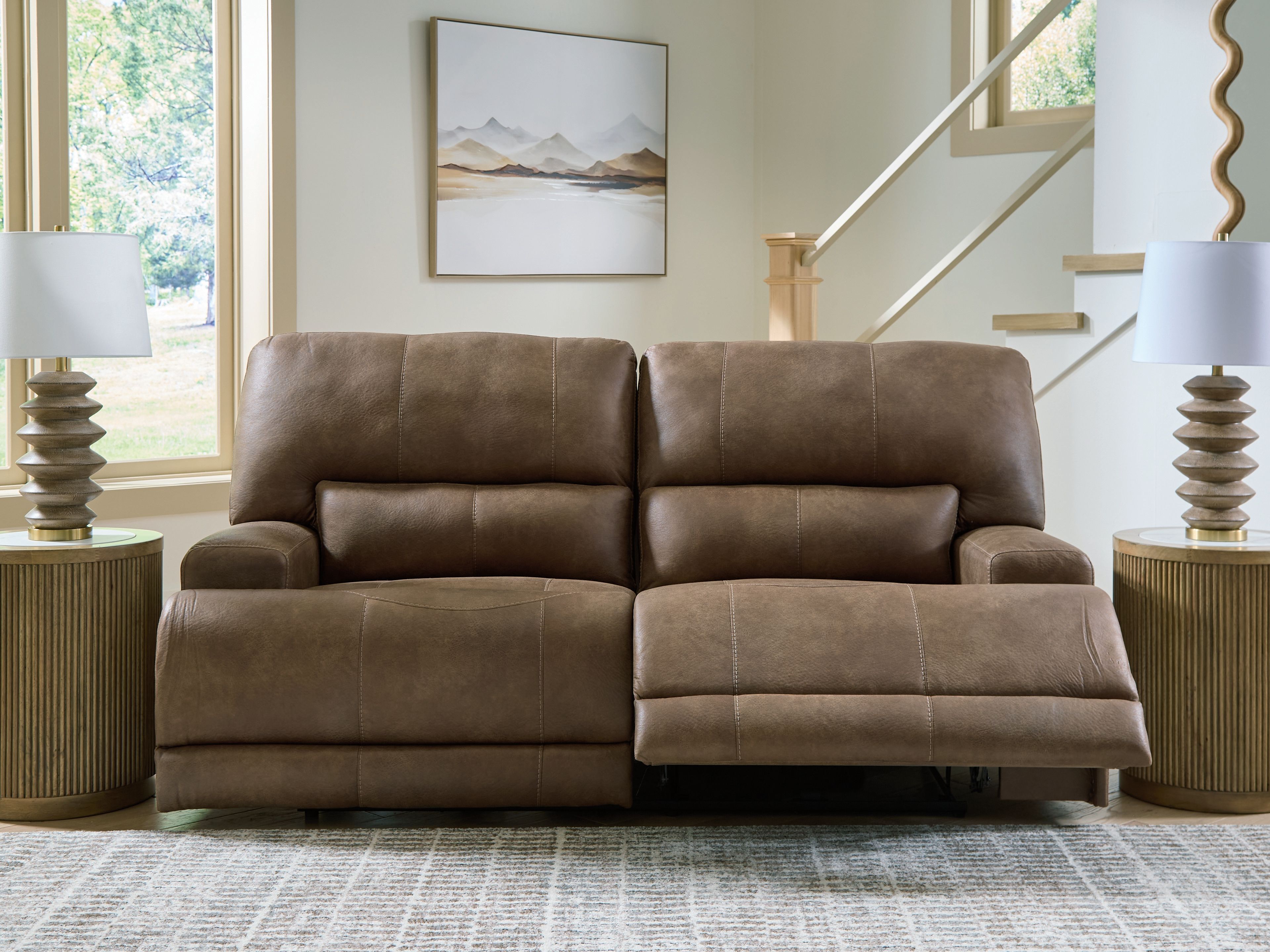 Ashley Furniture Beckley Place - 2 Seat Power Reclining Sofa With Adjustable Headrest - Earth - Image 6