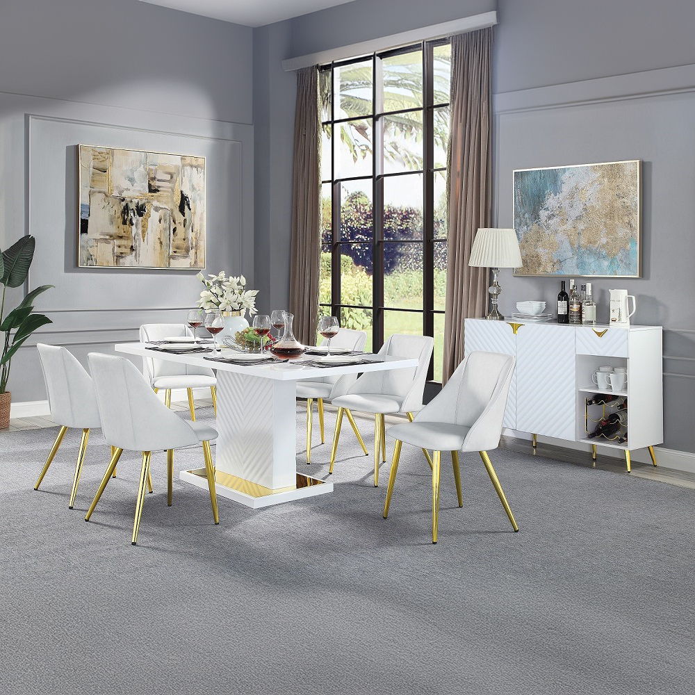 Gaines - Side Chair (Set of 2) - White Synthetic Leather, white, view 6