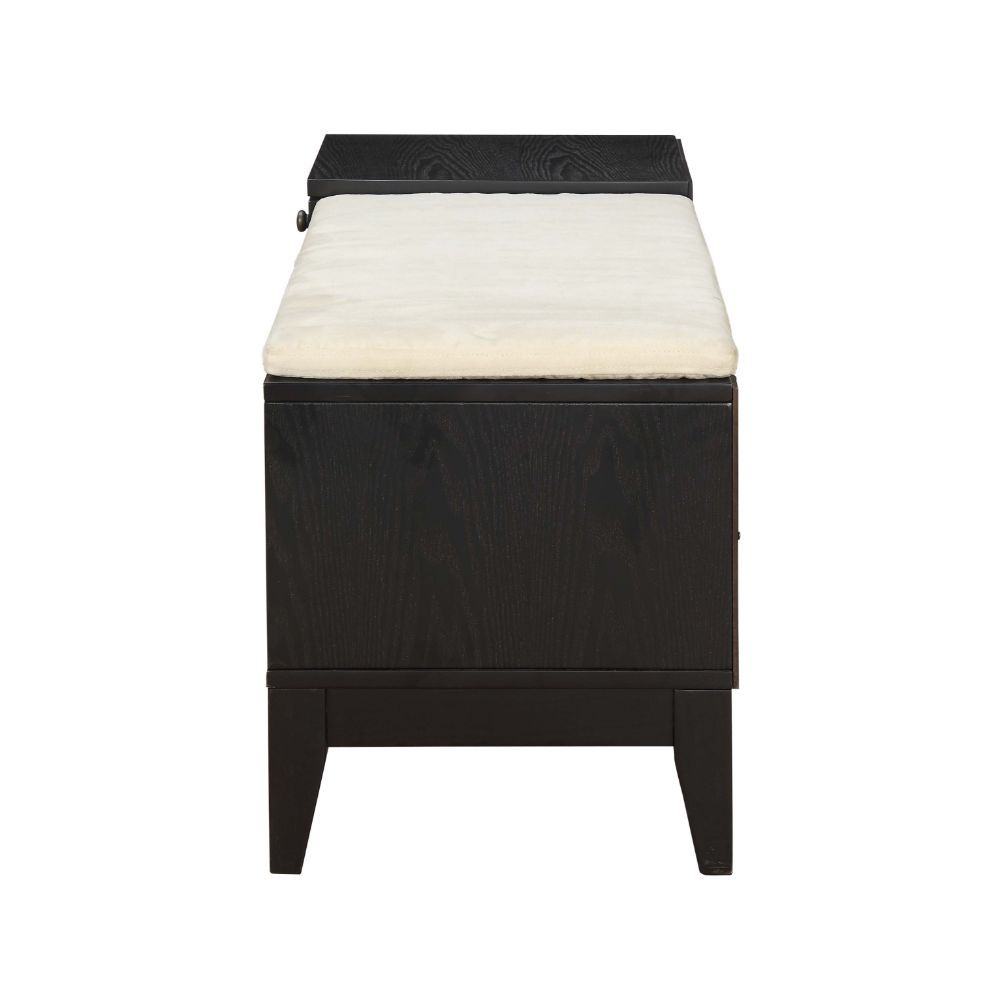 Boyet - Bench - Cream Fabric & Black, black, view 3