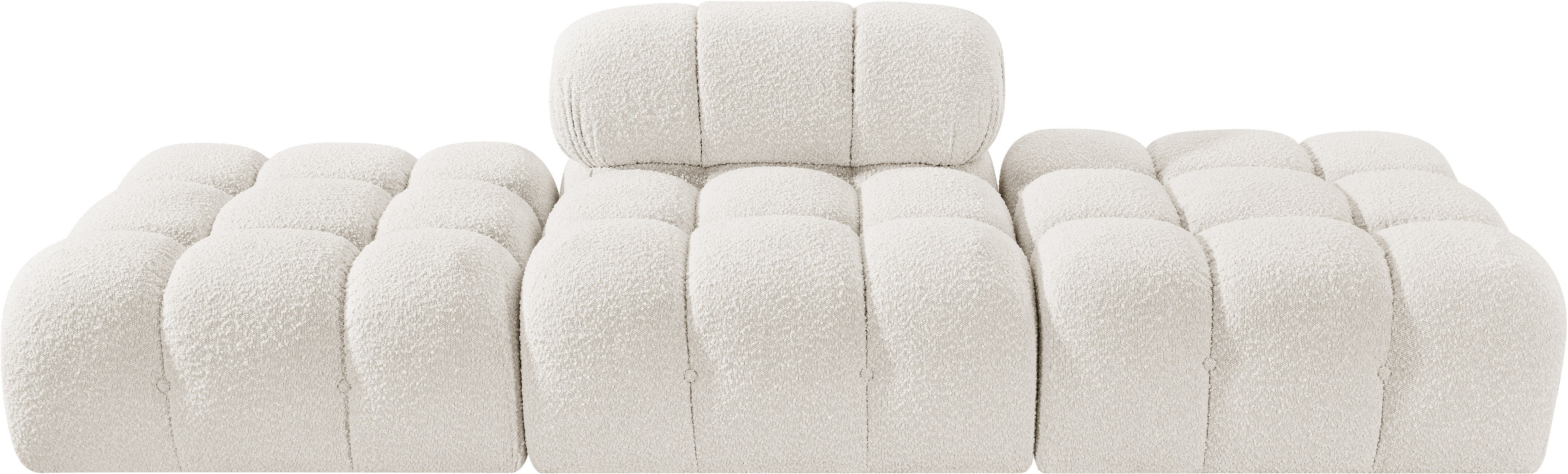 Ames - 3 Piece Boucle Fabric 102" Upholstered Modular Sofa - Cream