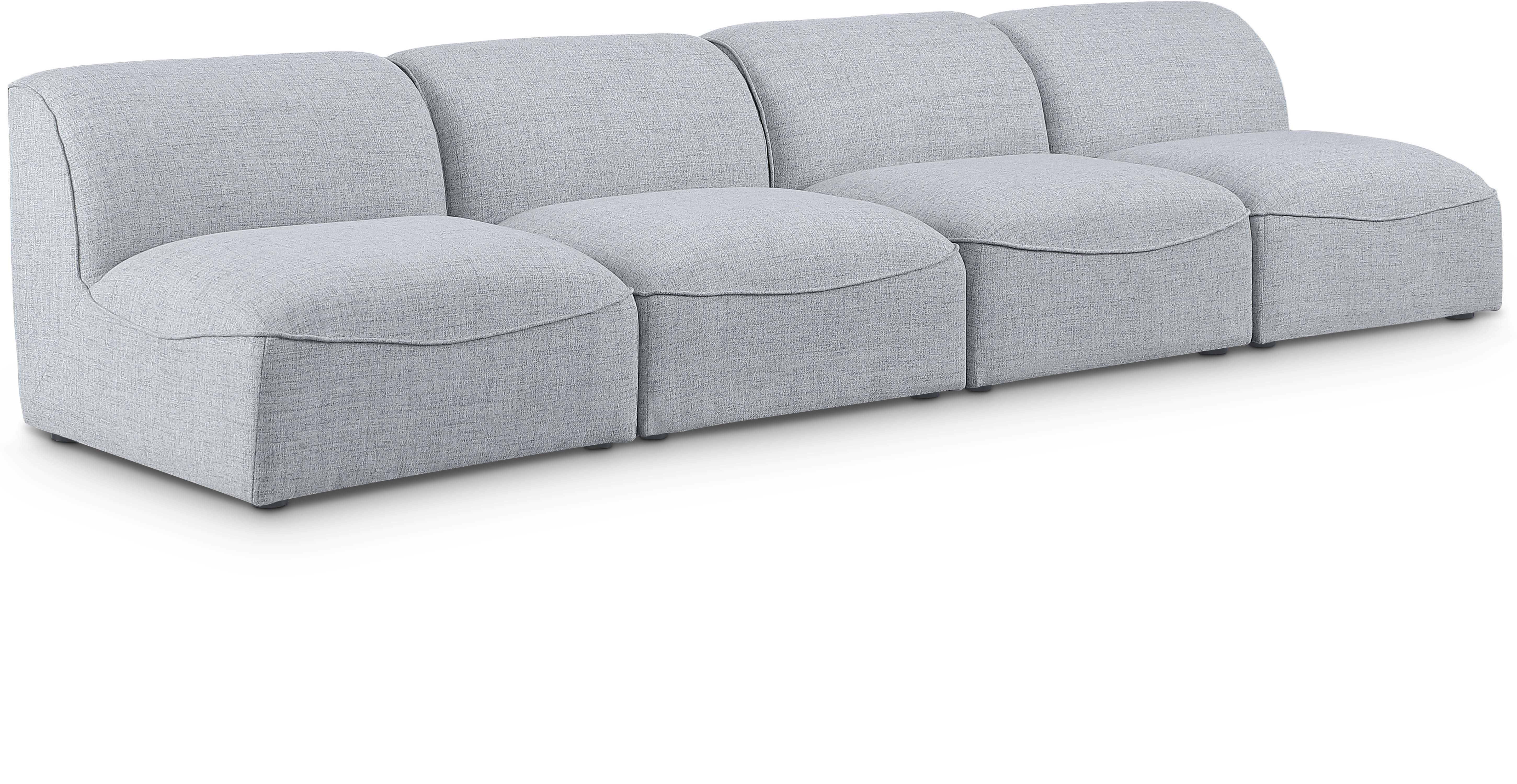 Miramar - 4 Seat Armless Modular Sofa - Gray