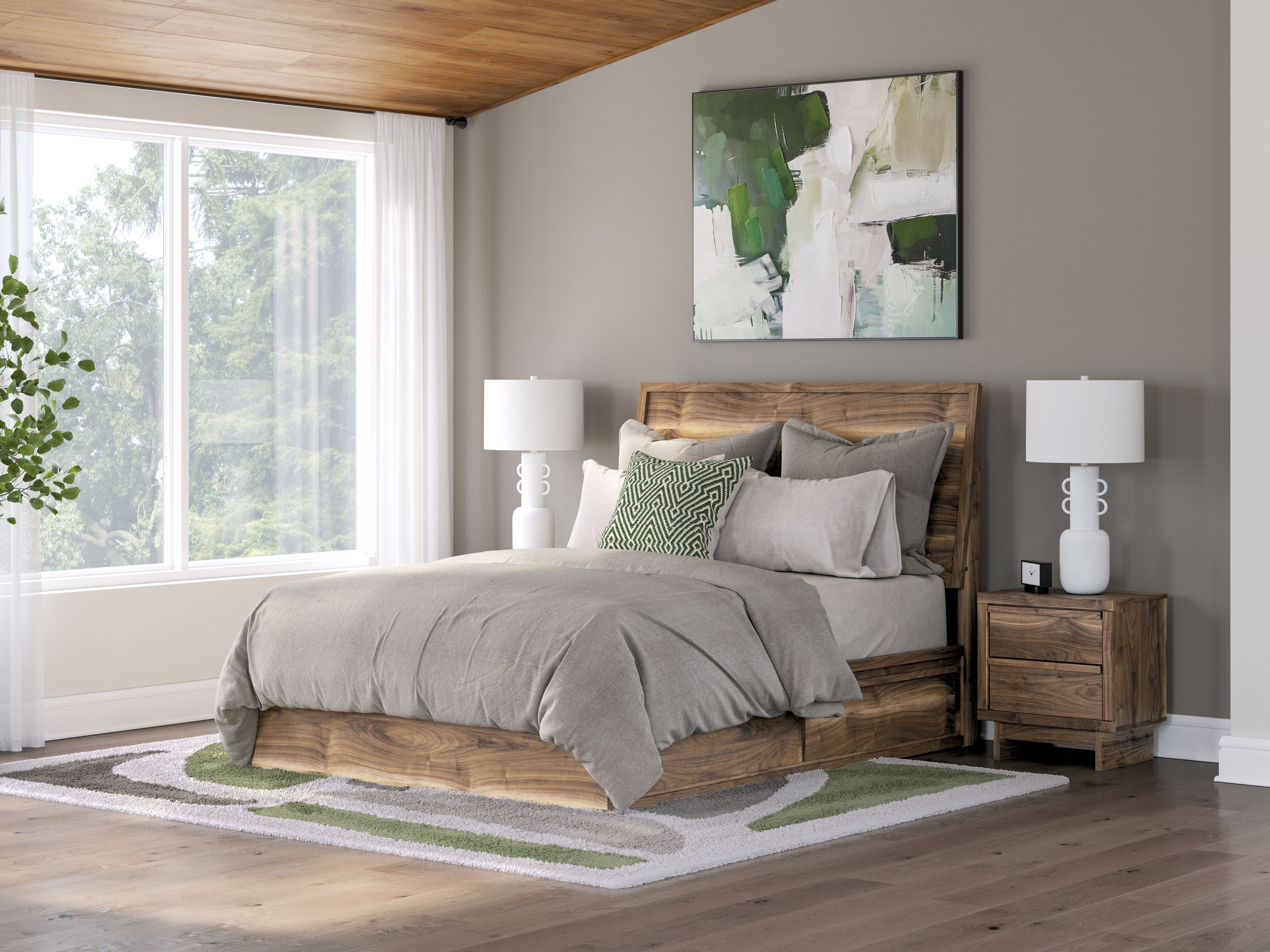 Chirason - Queen Panel Bed With Storage - Brown