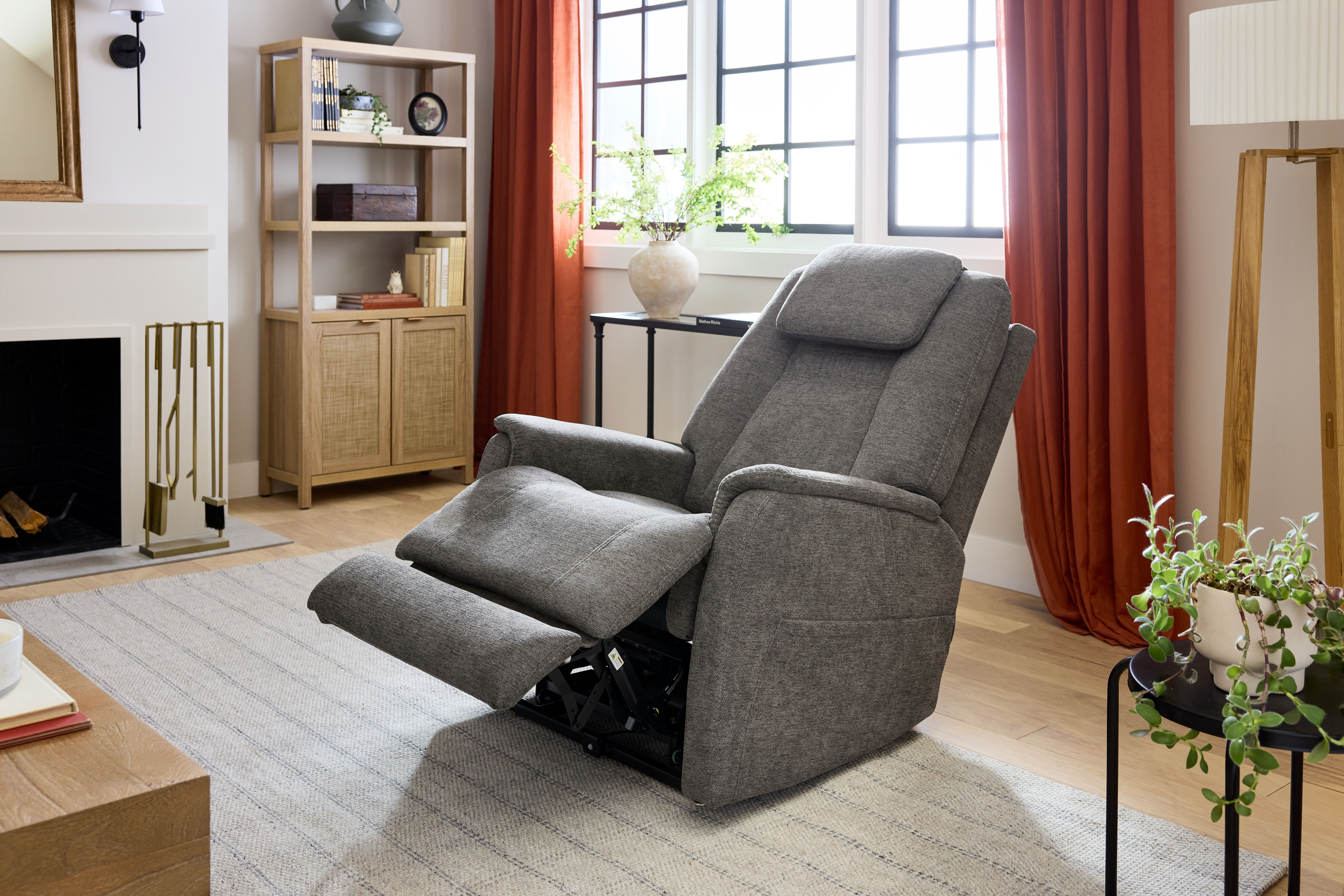 Zecliner Model 3+ - Power Rocking Sleep Recliner With Power Headrest, Lumbar, Heat & Massage - Dark Gray, dark gray, view 6