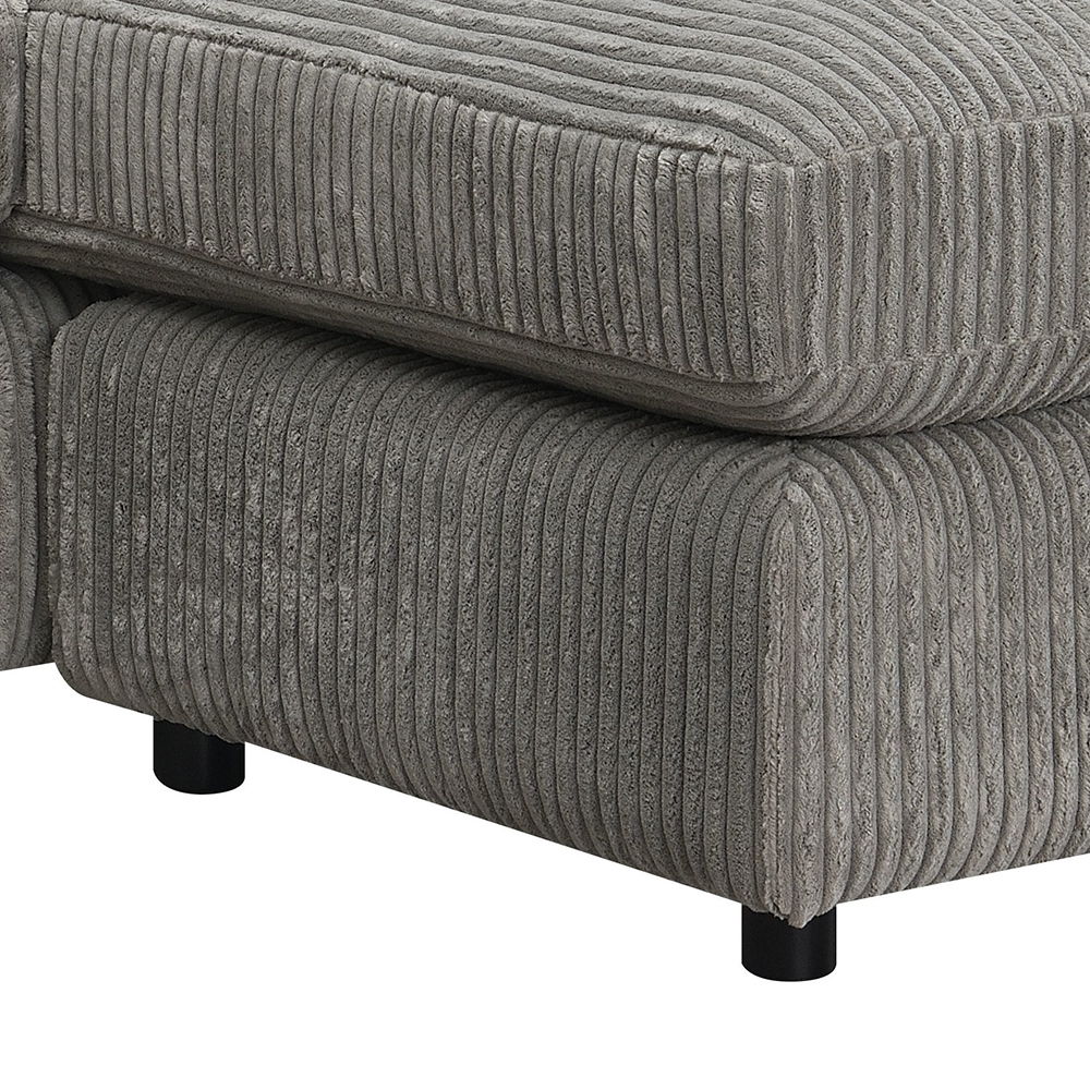 Tavia - Reversible Sectional Sofa With 6 Pillows - Gray Corduroy, gray, view 7