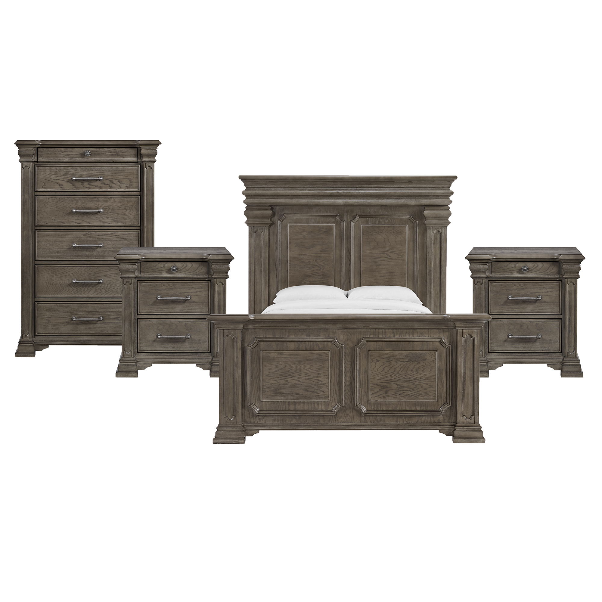 King · 4 Pc · Bedroom Set With 2 Nightstands & Chest