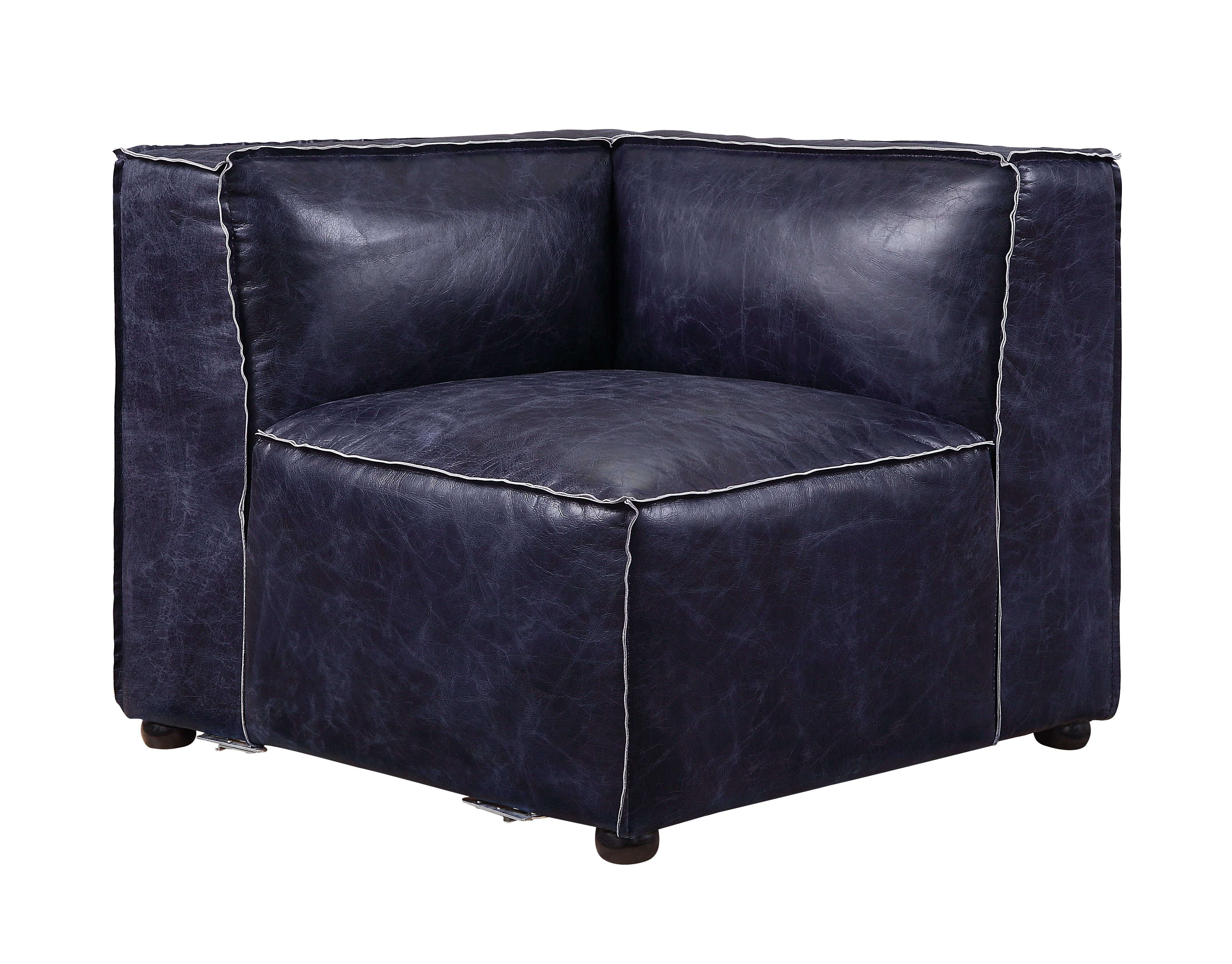 Birdie - Modular Wedge - Vintage Blue Top Grain Leather, blue