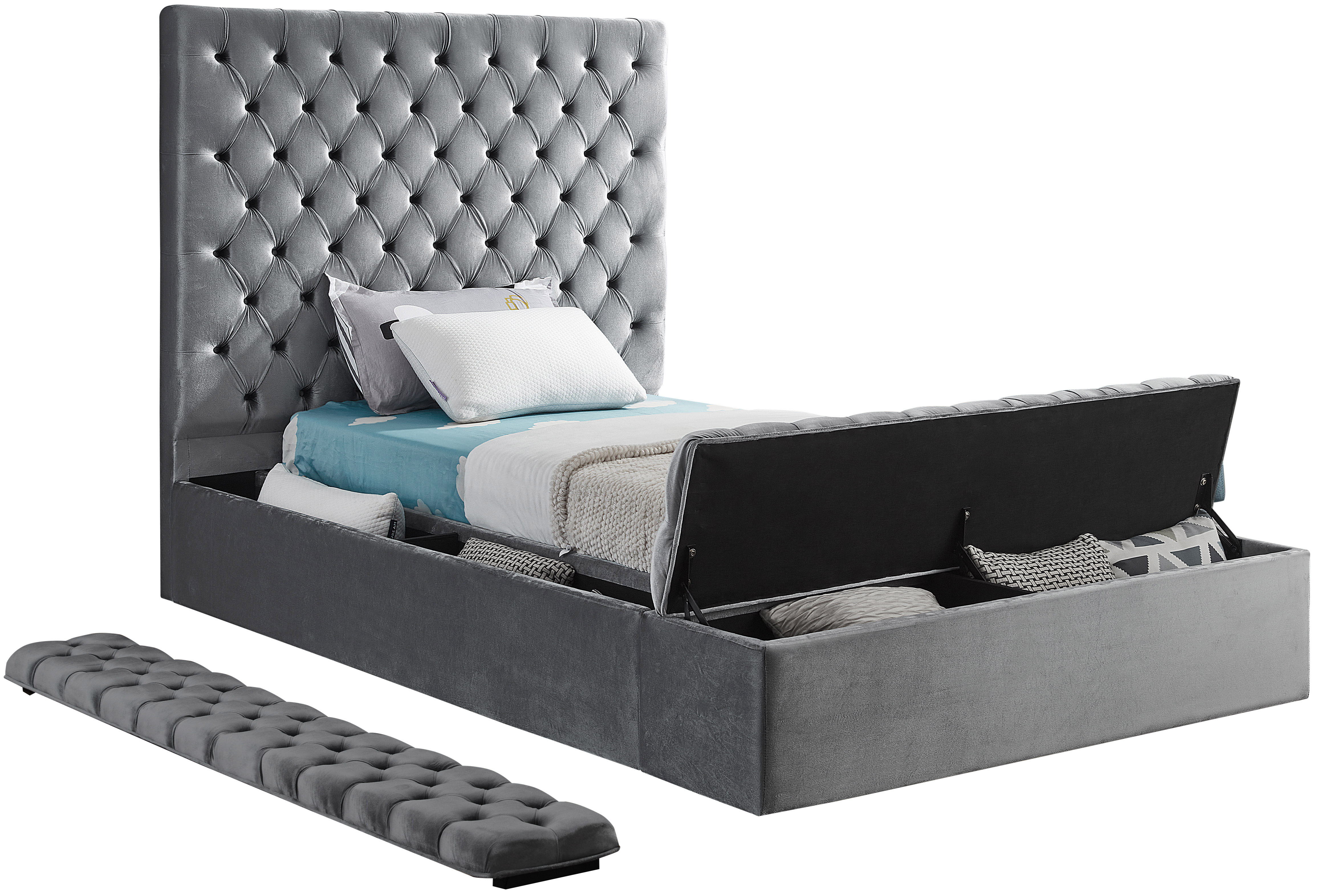 Bliss - Twin Bed - Gray