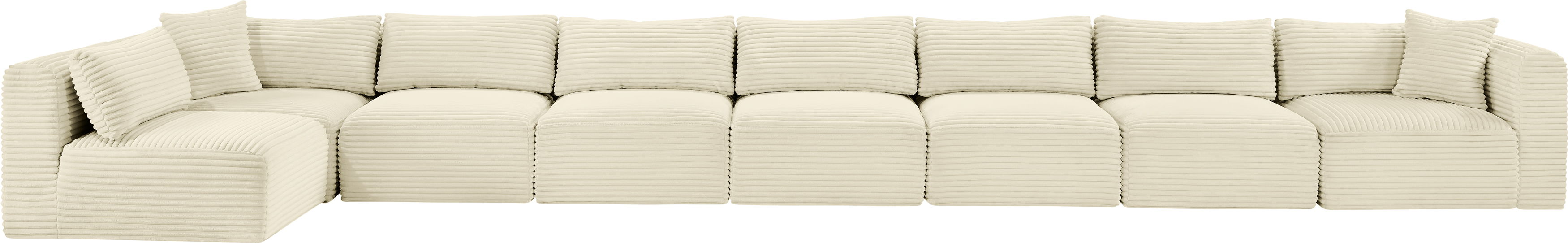Shaggy - 8 Piece Modular Sectional - Cream