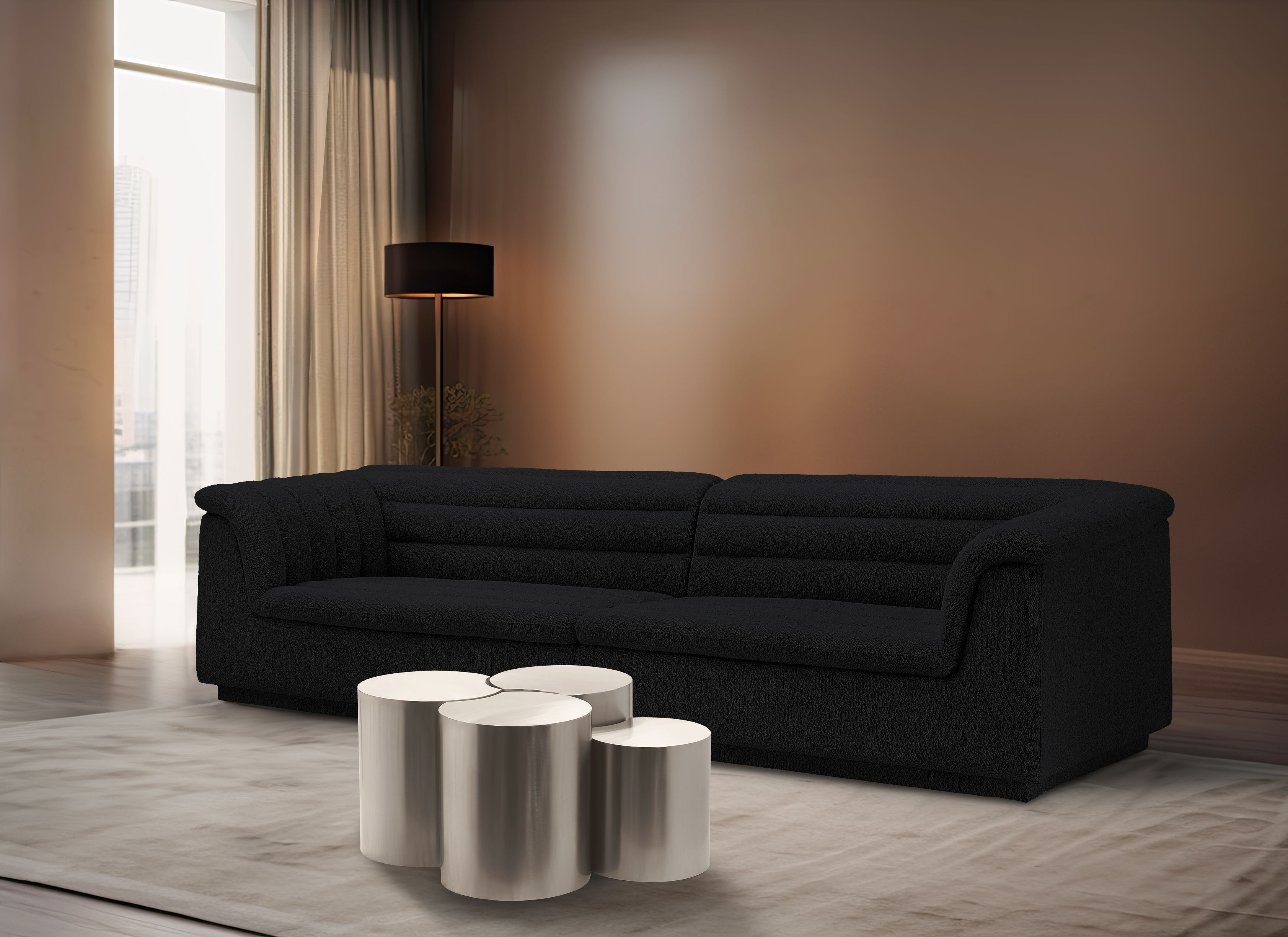 Dimple - 4 Piece Modular Coffee Table - Silver
