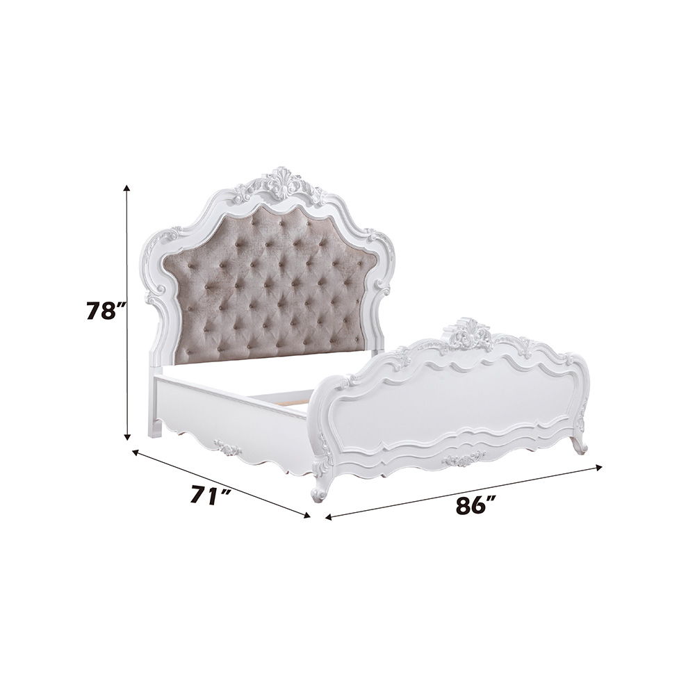 Latisha - Queen Bed - White, dark brown, view 6