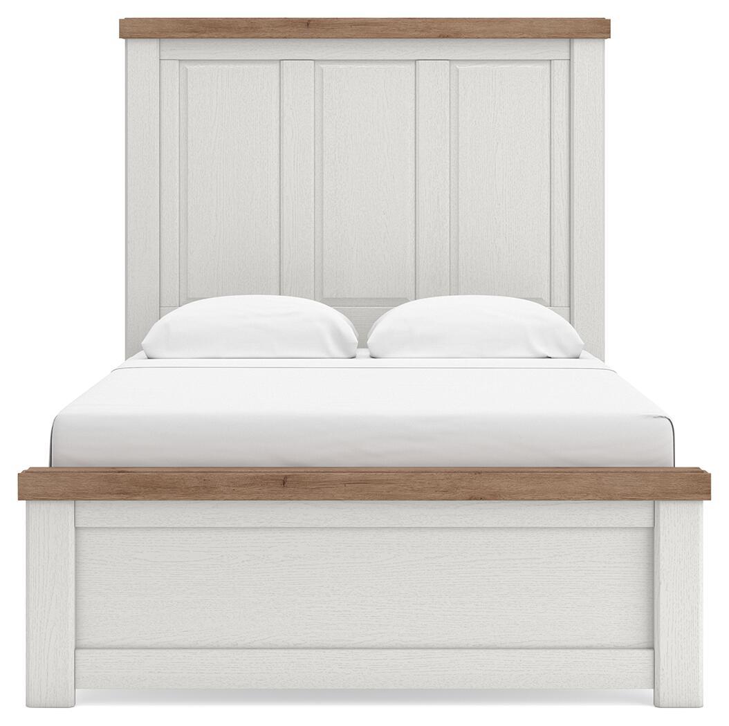 Savonport - Full Panel Bed - White / Brown