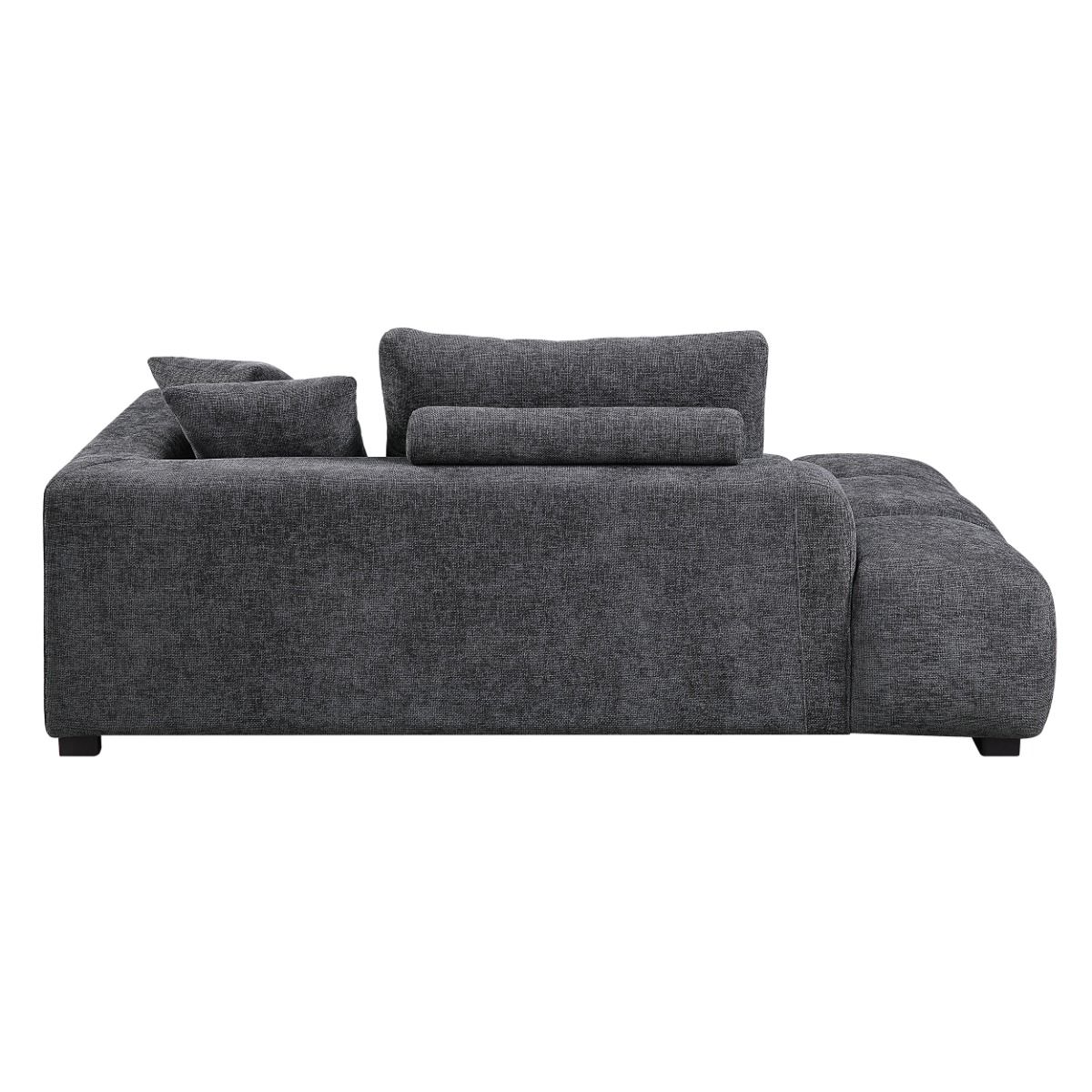 Chosen - Sectional Sofa With 6 Pillows - Gray Chenille, dark gray, view 5